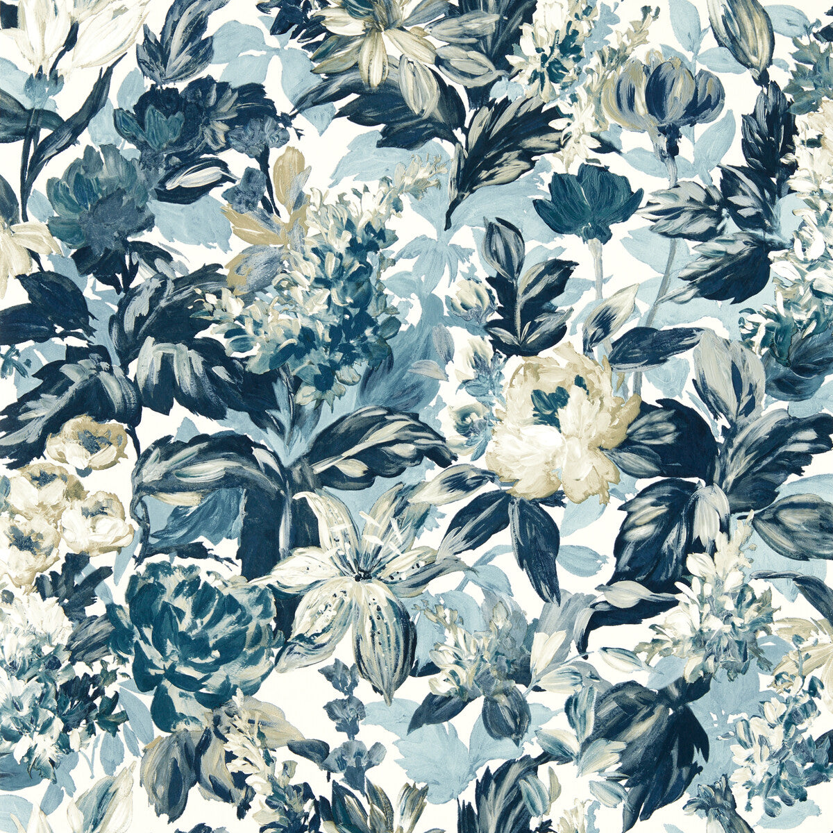 Clarke And Clarke Lilum Denim Ivory Wp Wallpaper
