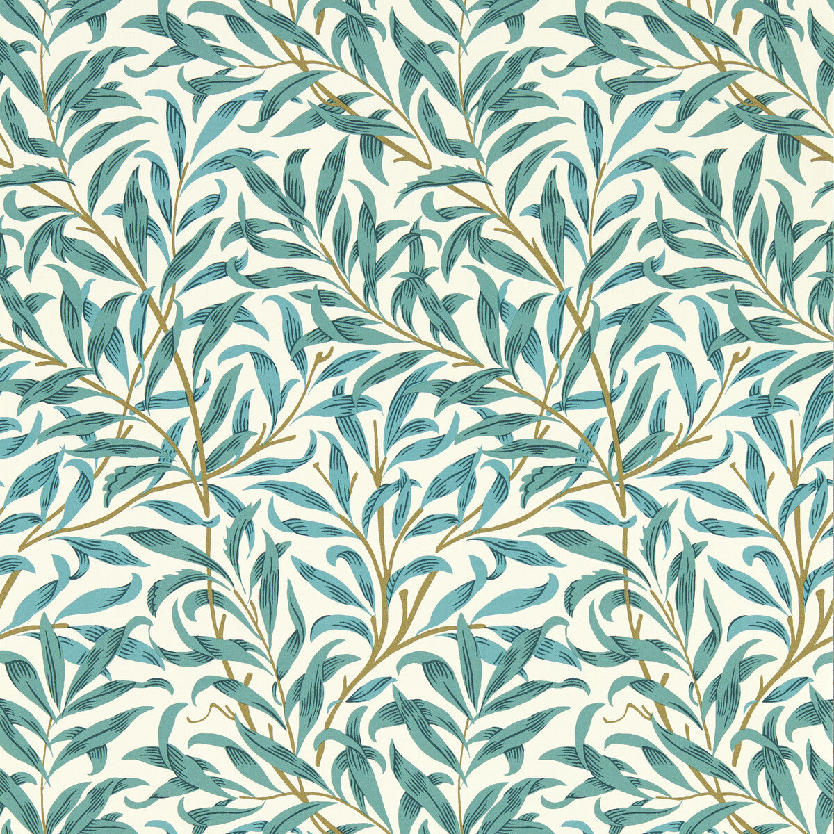 Clarke And Clarke Willow Boughs Teal Wp Wallpaper