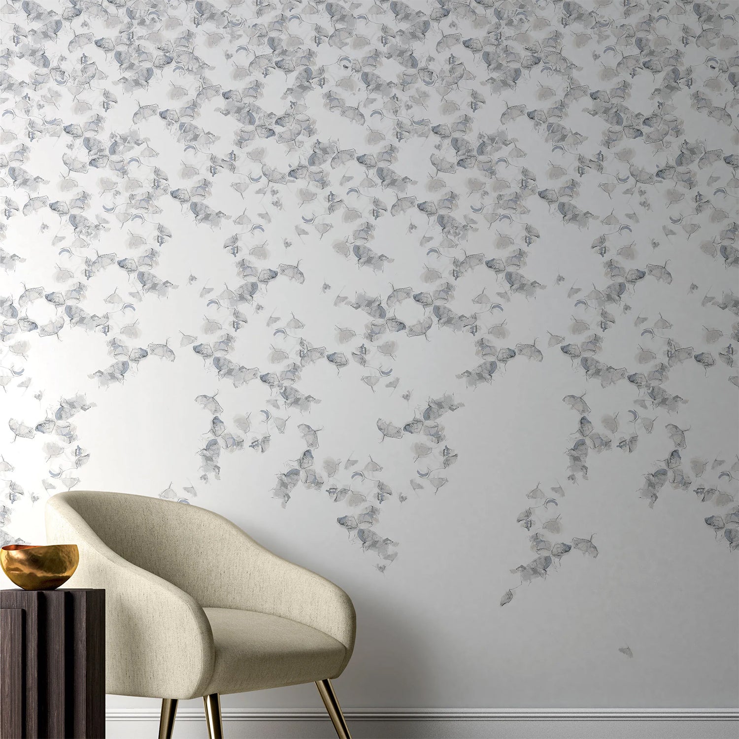 Kravet Couture Falling Ginkgo Winter Wallpaper