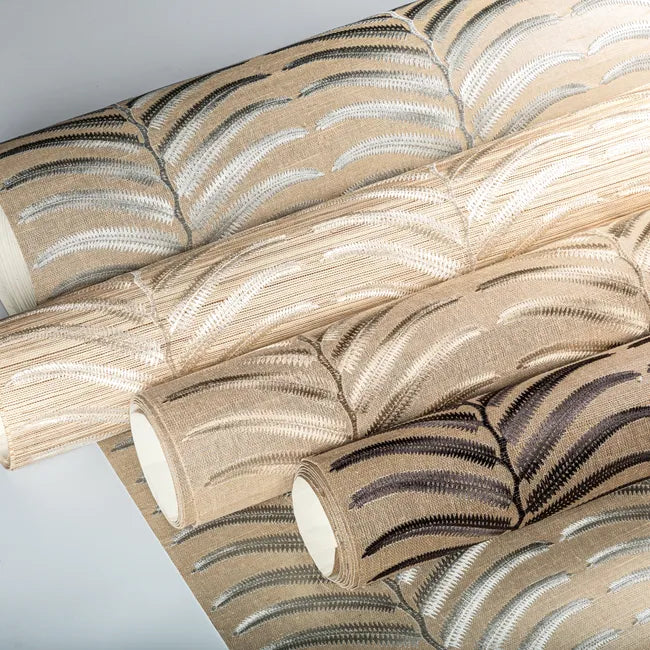 Kravet Couture Plantae Emb Sisal Grey Wallpaper