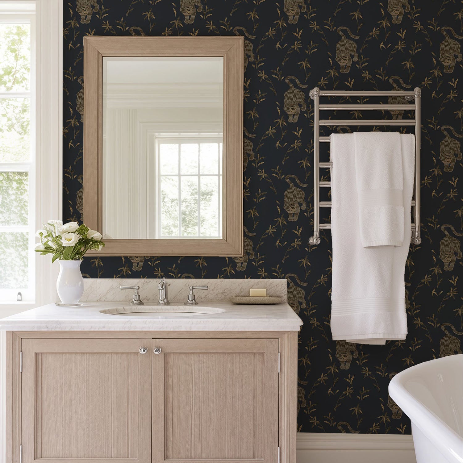 Mitchell Black Stalking Tiger Wallpaper