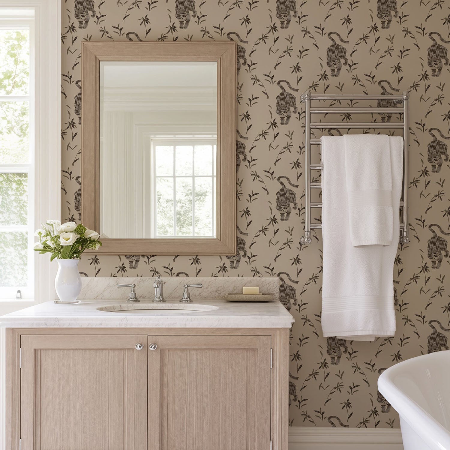 Mitchell Black Stalking Tiger Wallpaper