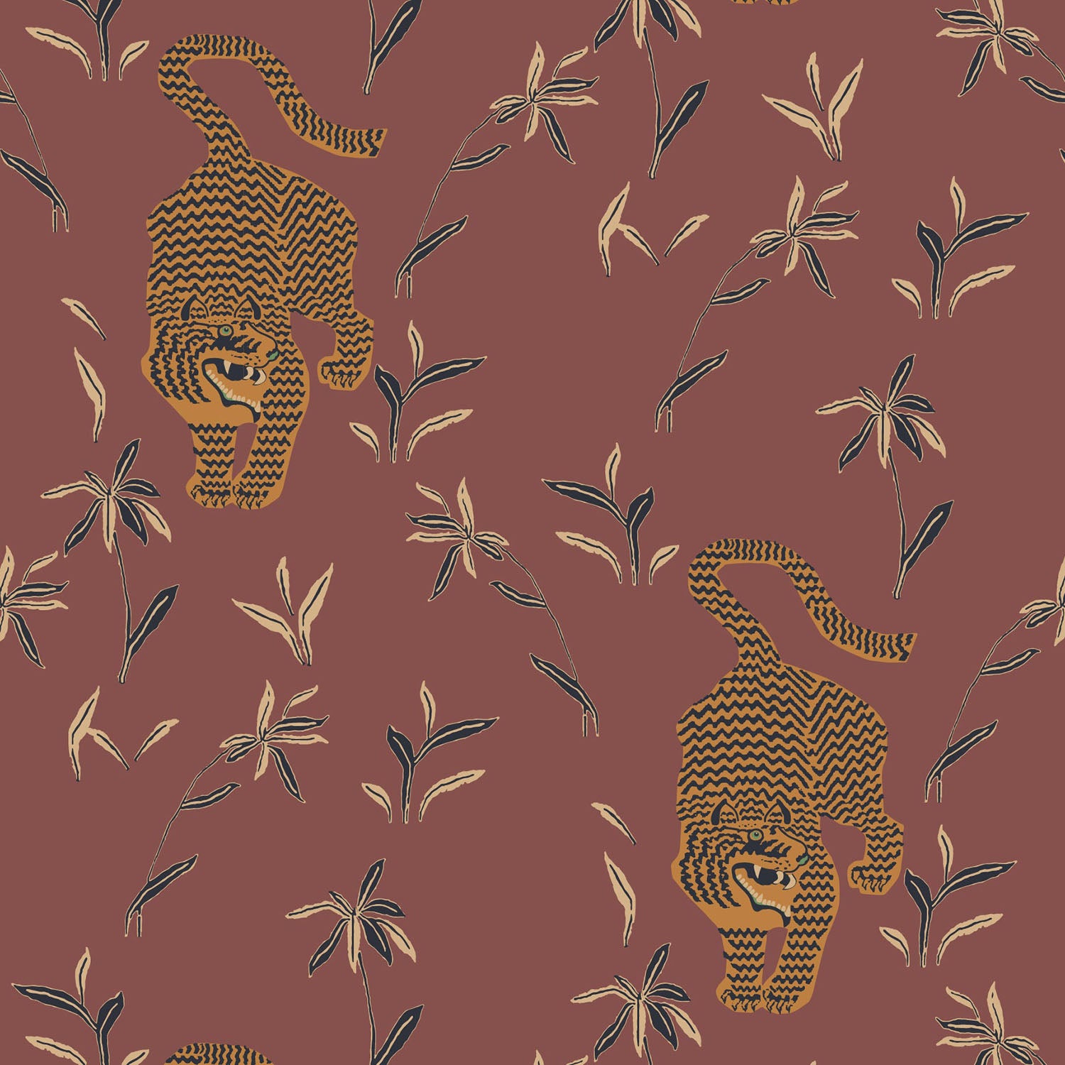 Mitchell Black Stalking Tiger Wallpaper