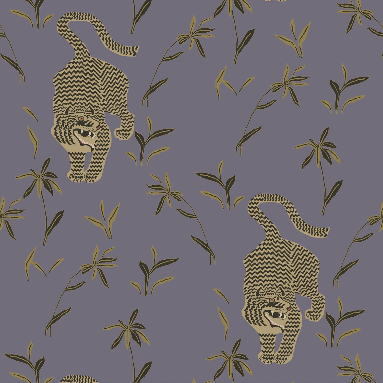 Mitchell Black Stalking Tiger Wallpaper