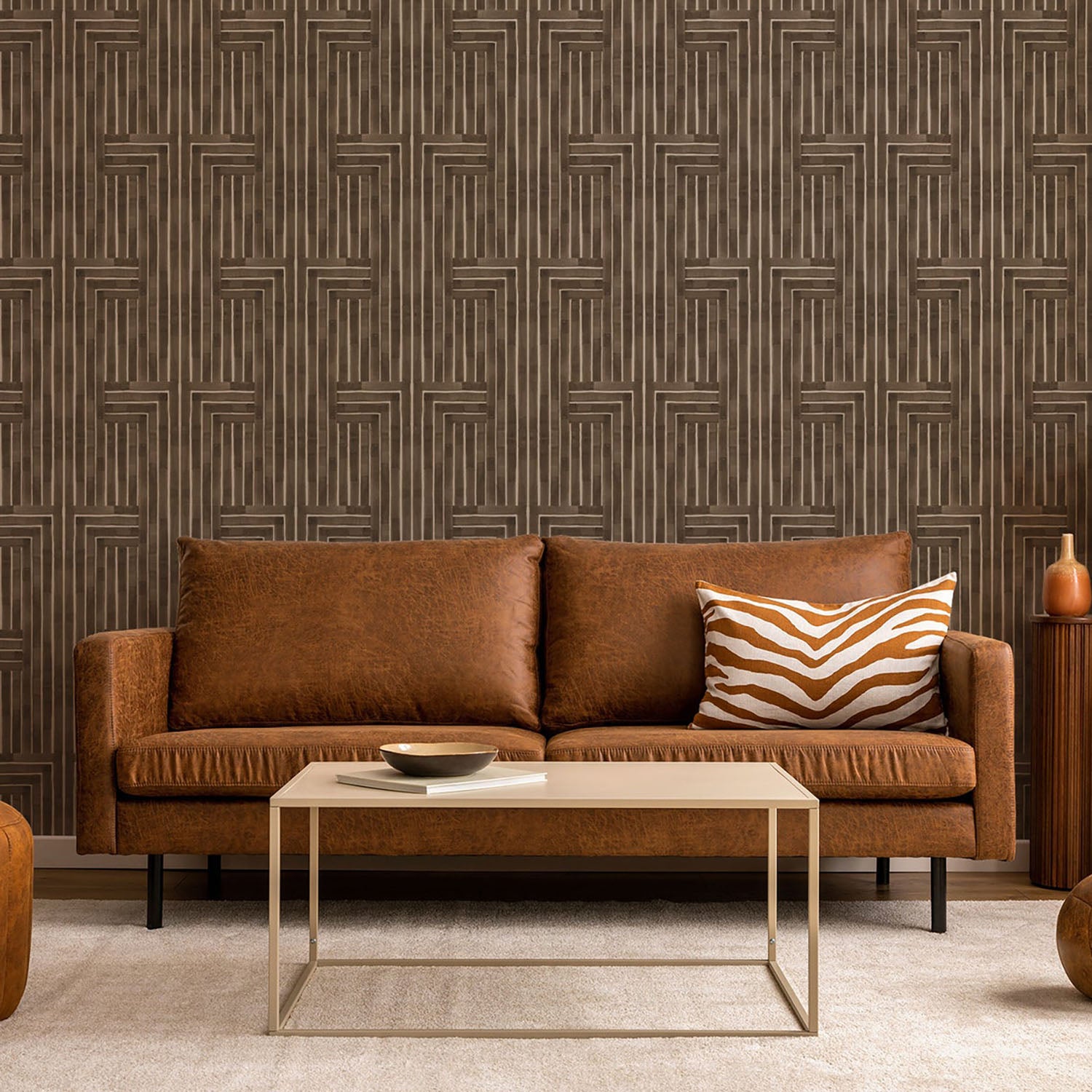 Mitchell Black Chiseled Wallpaper