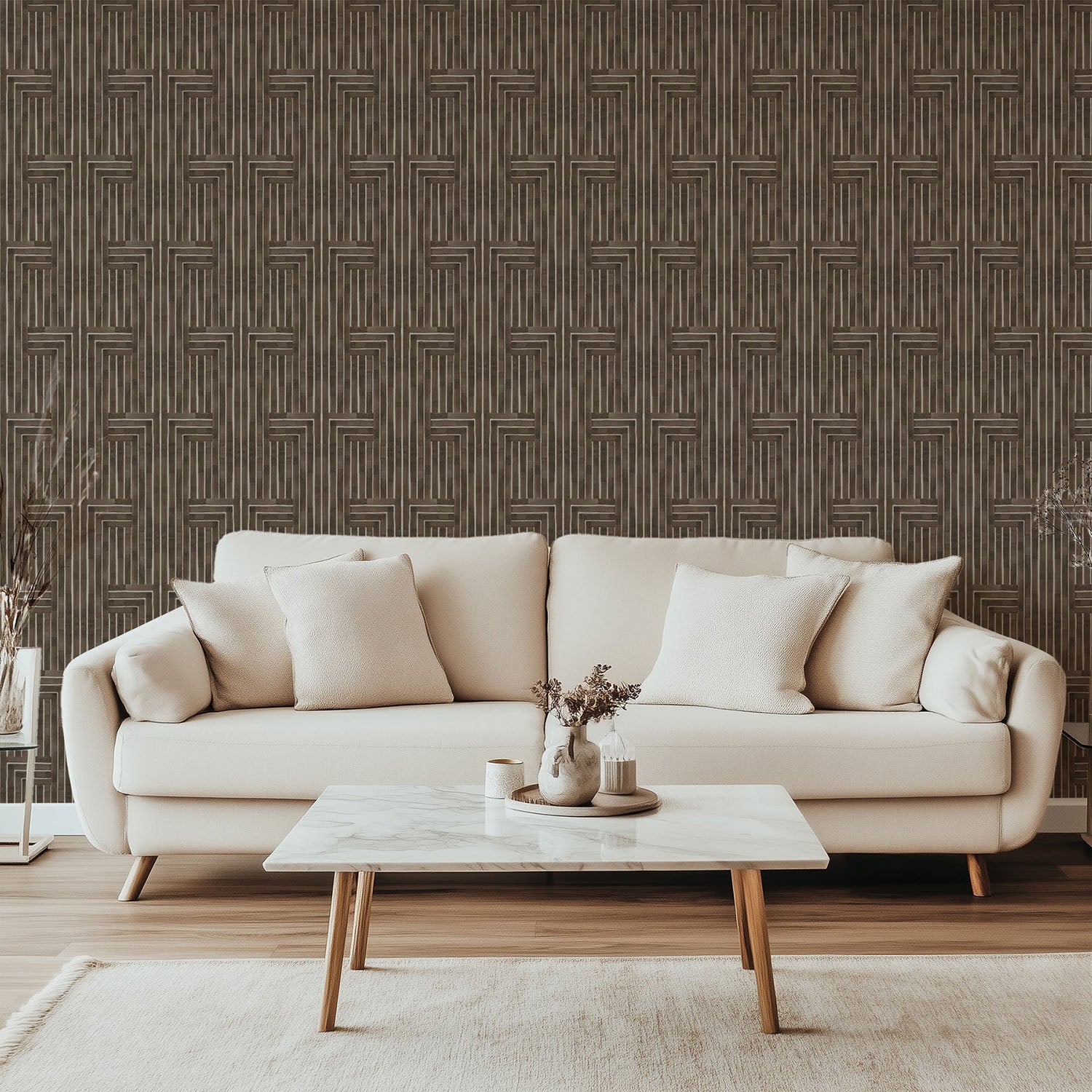 Mitchell Black Chiseled Wallpaper