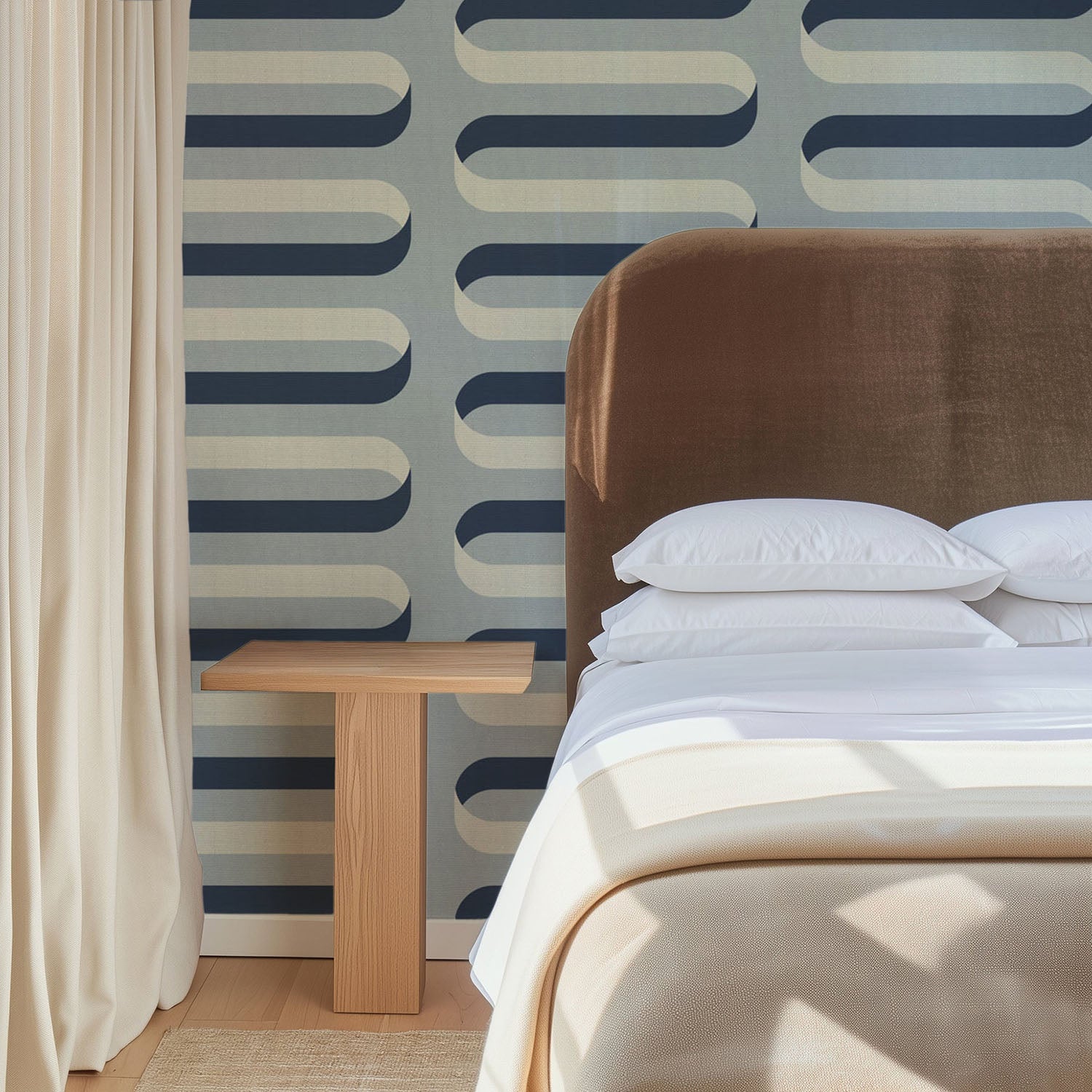 Mitchell Black Folding RIbbon Wallpaper