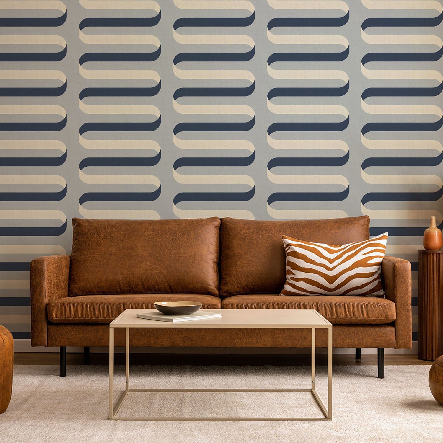 Mitchell Black Folding RIbbon Wallpaper