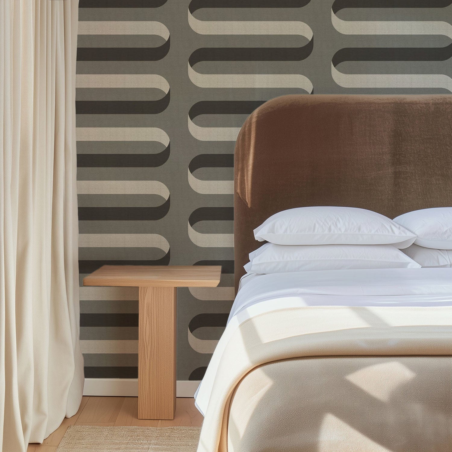 Mitchell Black Folding RIbbon Wallpaper