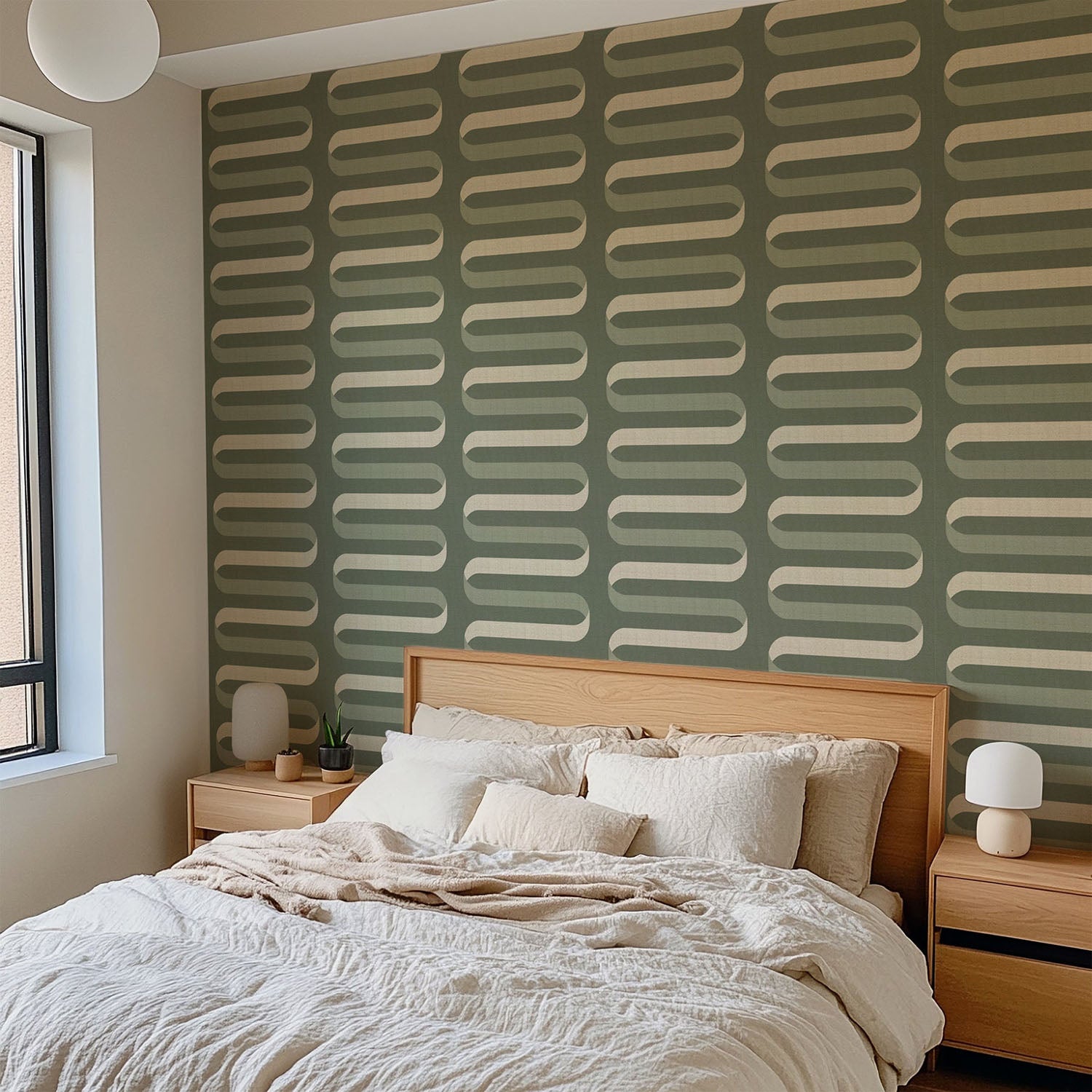 Mitchell Black Folding RIbbon Wallpaper