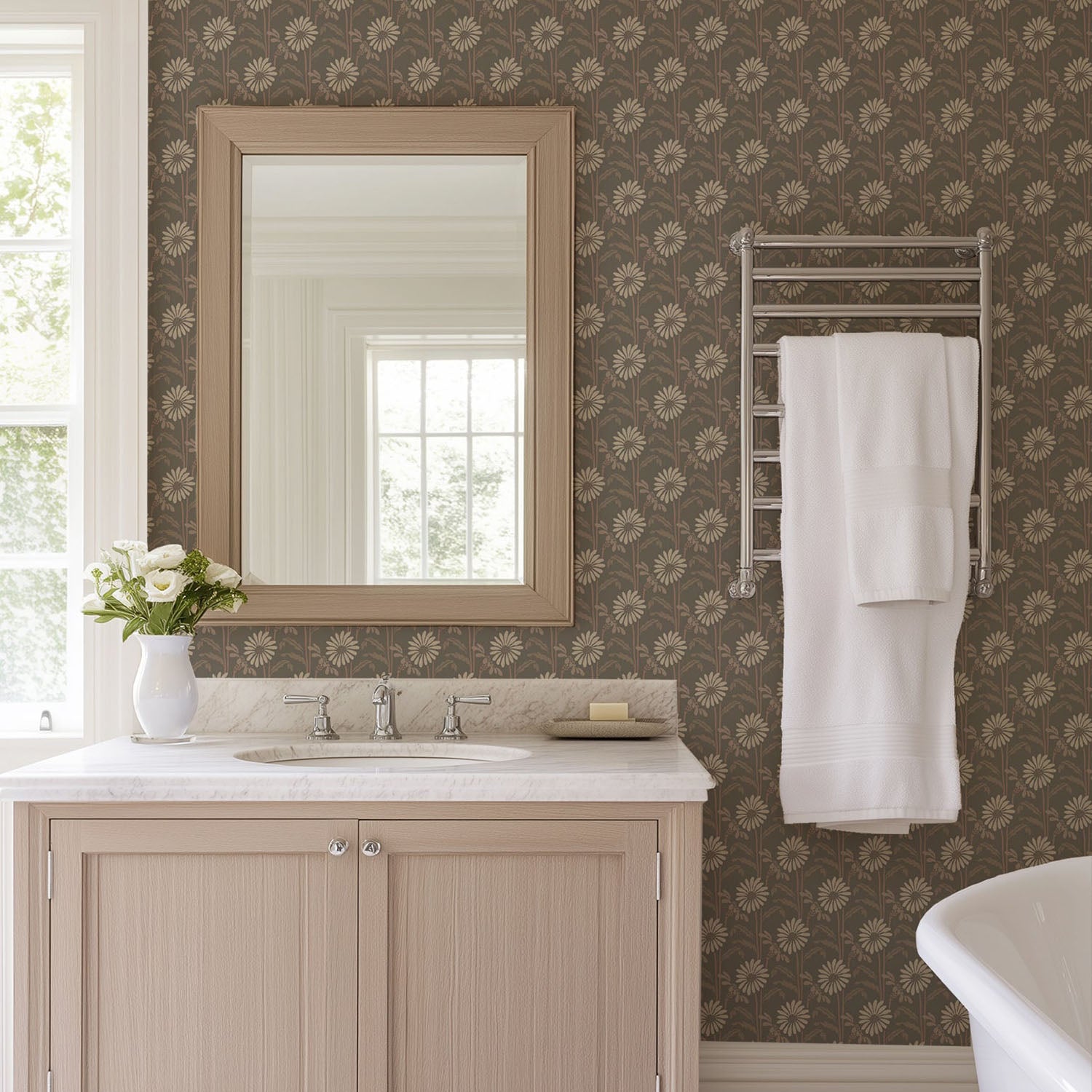 Mitchell Black Woodland Bloom Wallpaper