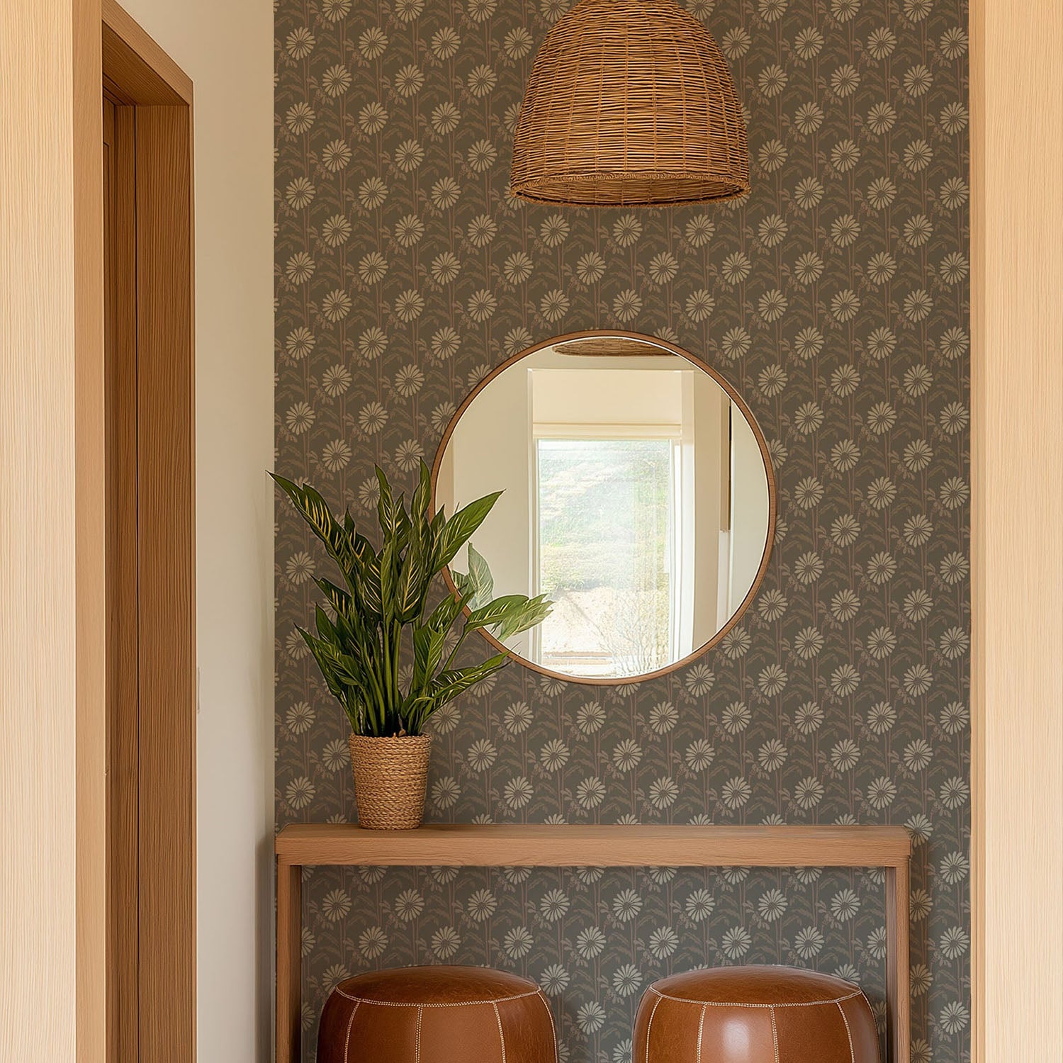 Mitchell Black Woodland Bloom Wallpaper