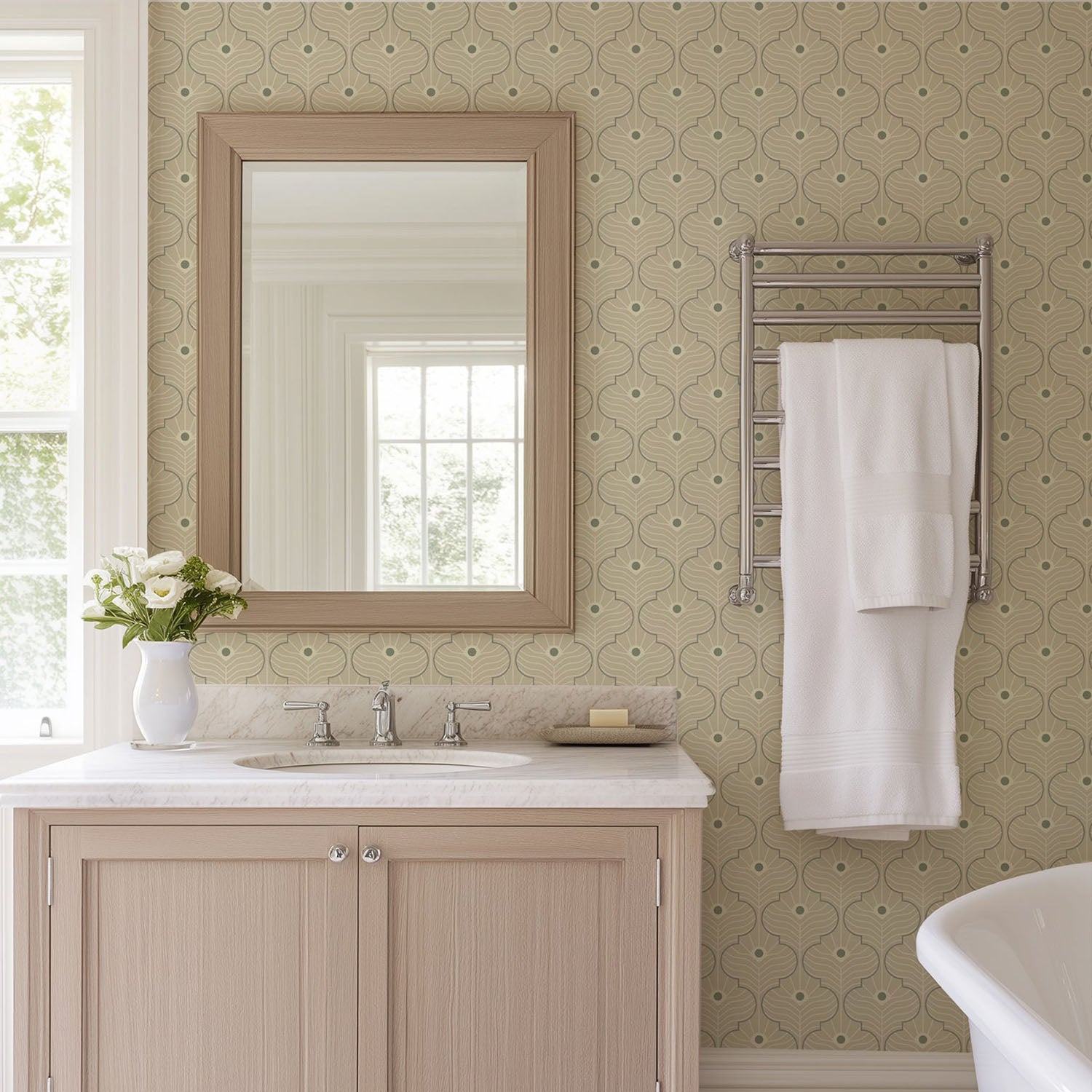 Mitchell Black Moroccan Peacock Wallpaper