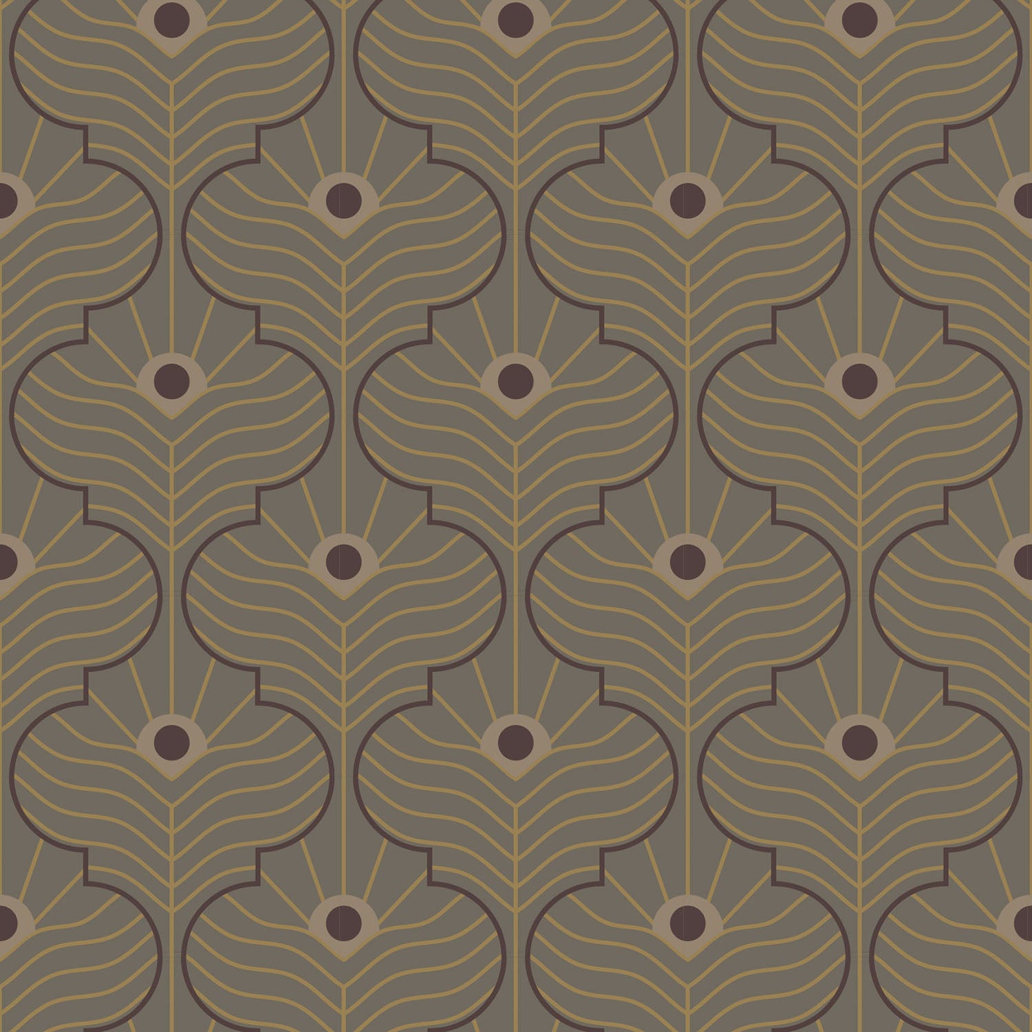 Mitchell Black Moroccan Peacock Wallpaper