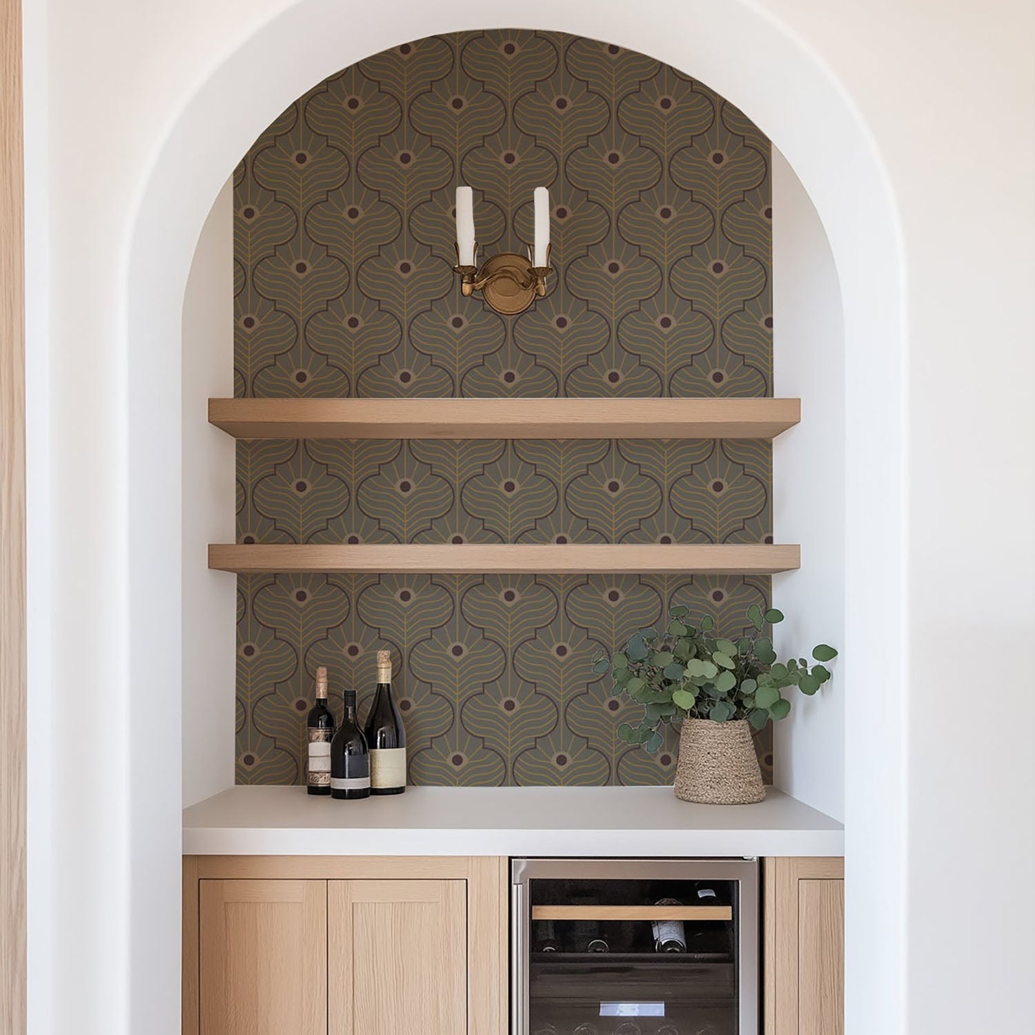 Mitchell Black Moroccan Peacock Wallpaper