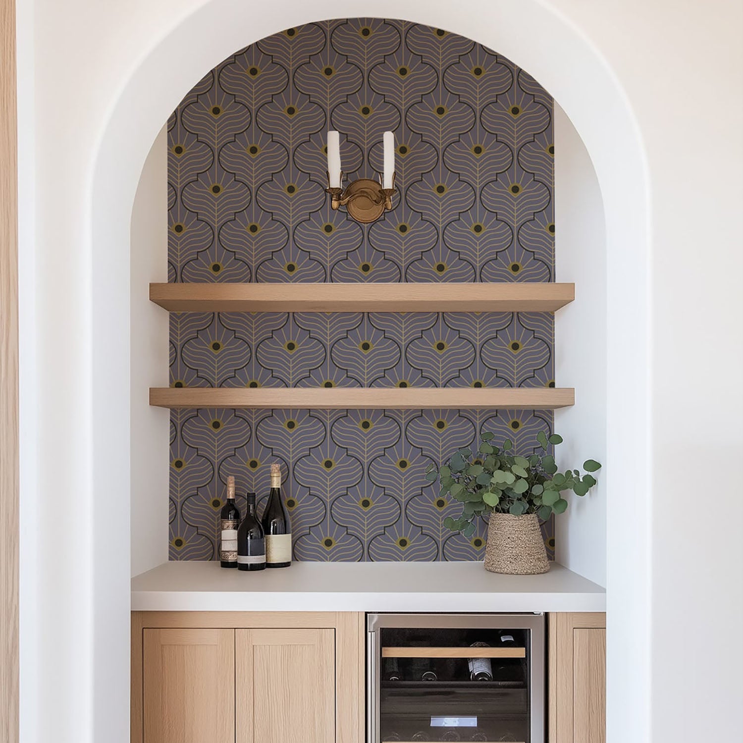 Mitchell Black Moroccan Peacock Wallpaper