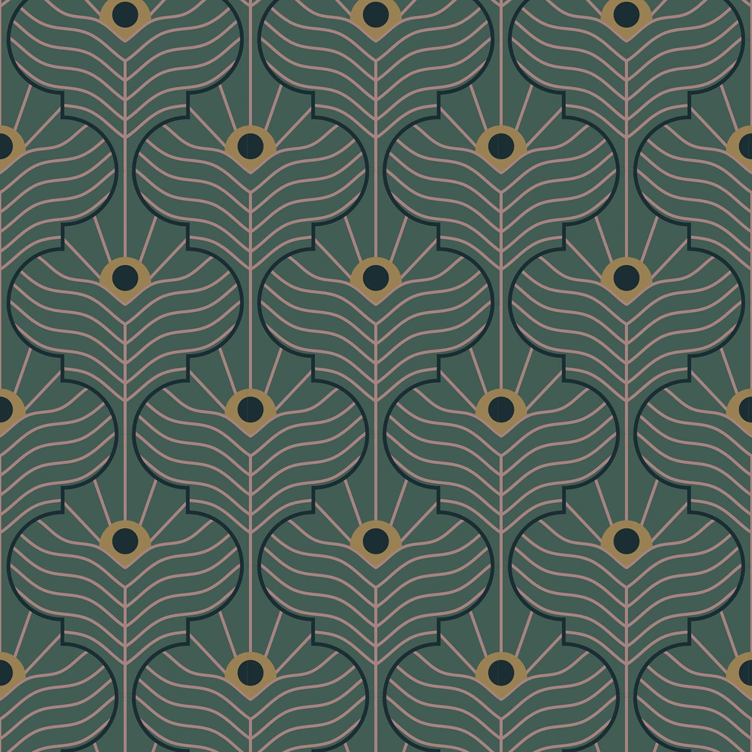 Mitchell Black Moroccan Peacock Wallpaper