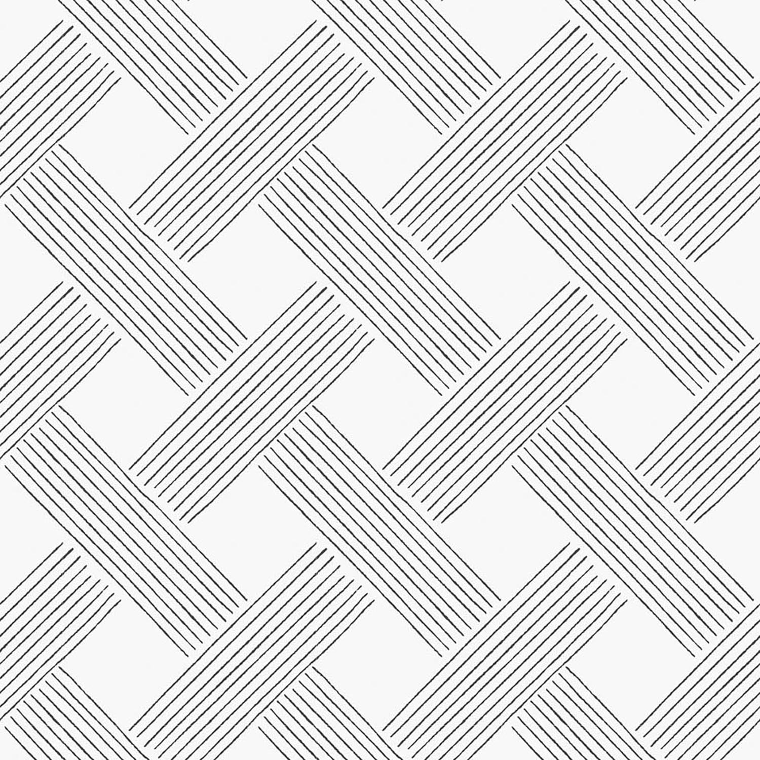 Mitchell Black Lattice Weave Wallpaper