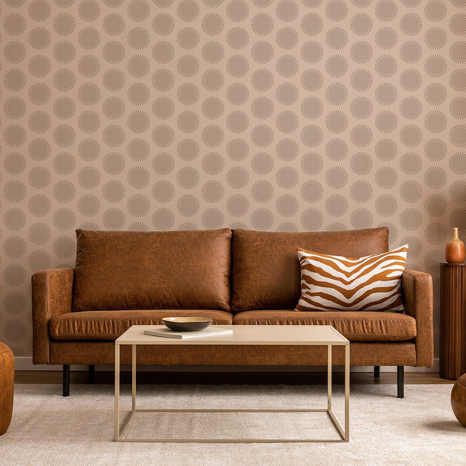 Mitchell Black Sunburst Wallpaper