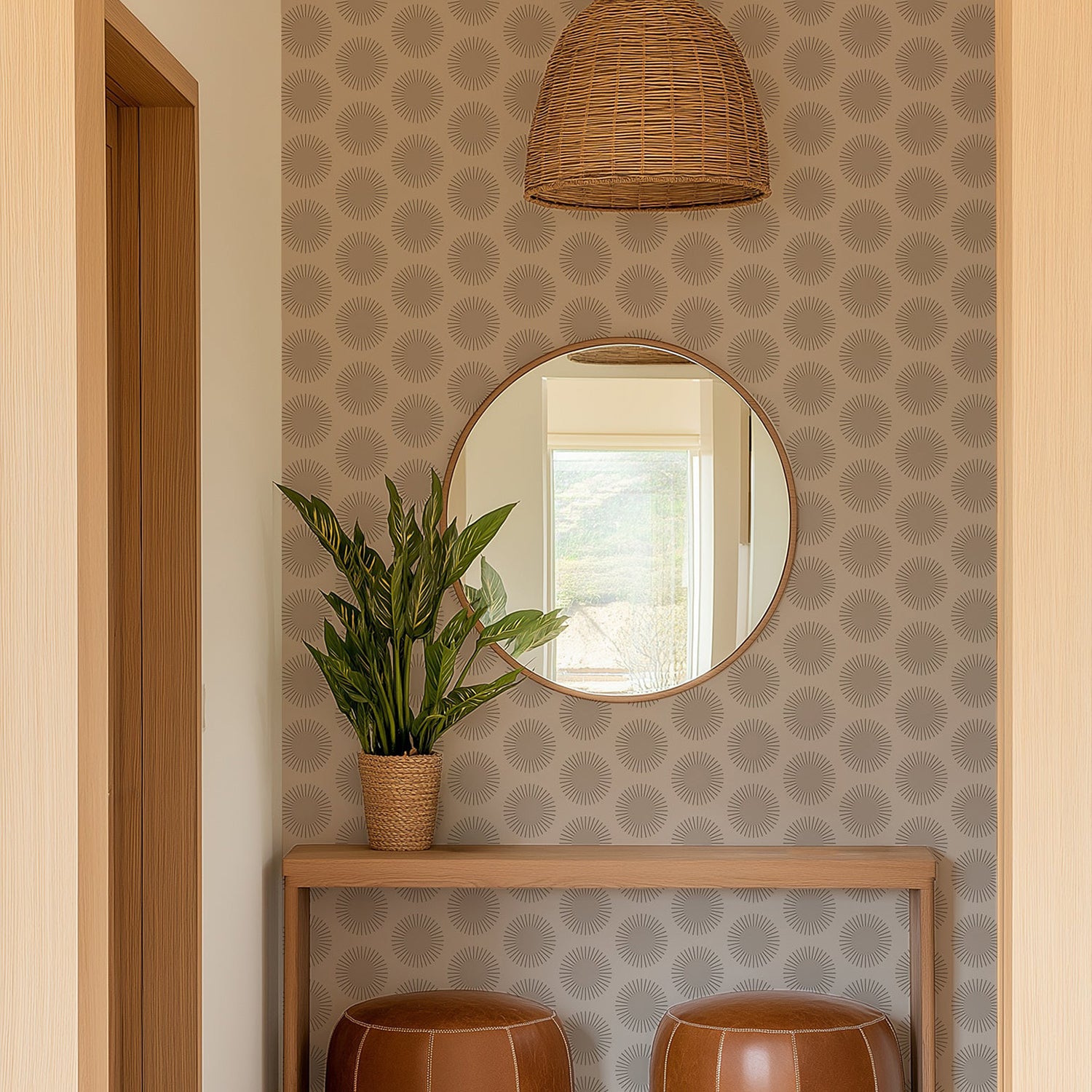 Mitchell Black Sunburst Wallpaper