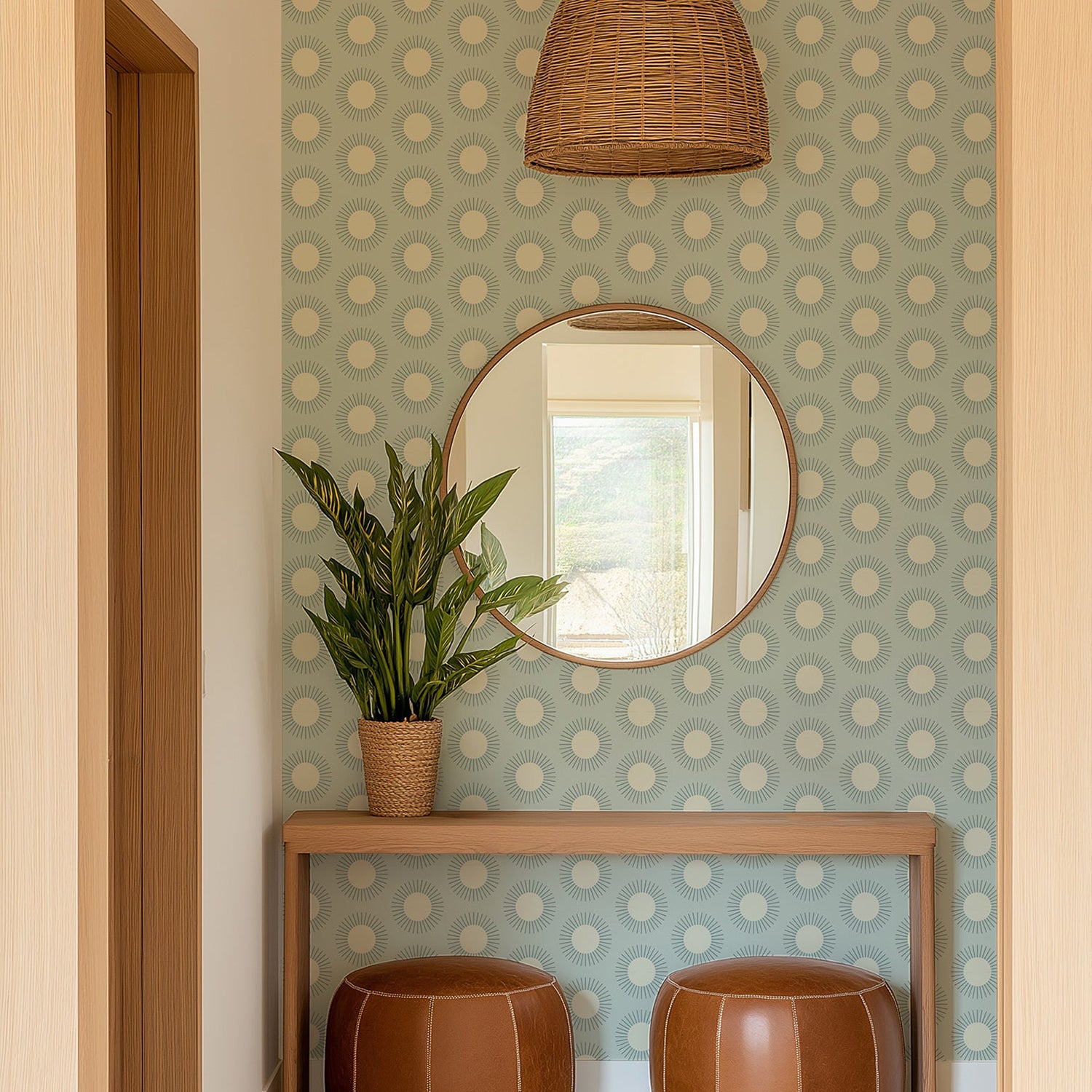 Mitchell Black Sunburst Wallpaper