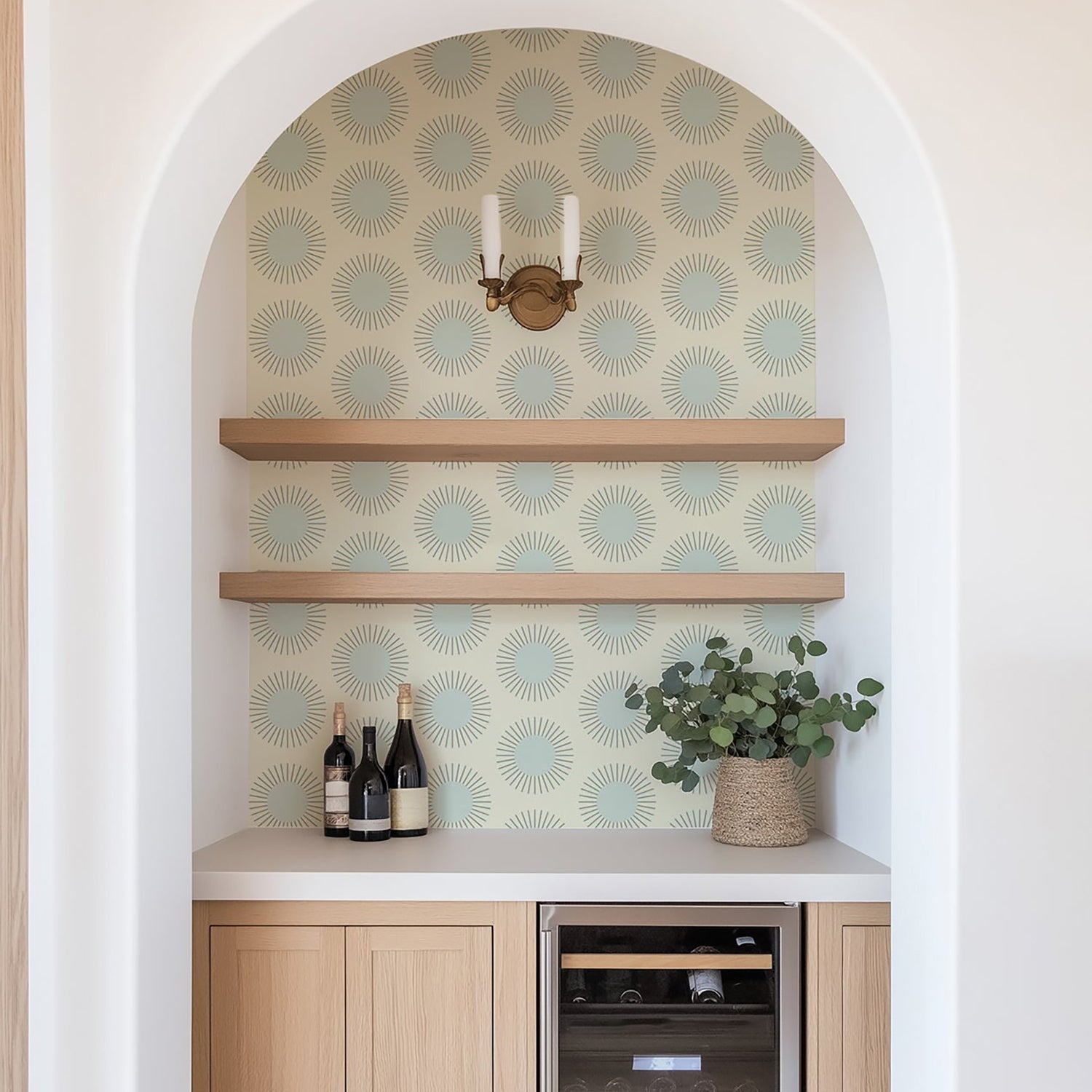 Mitchell Black Sunburst Wallpaper