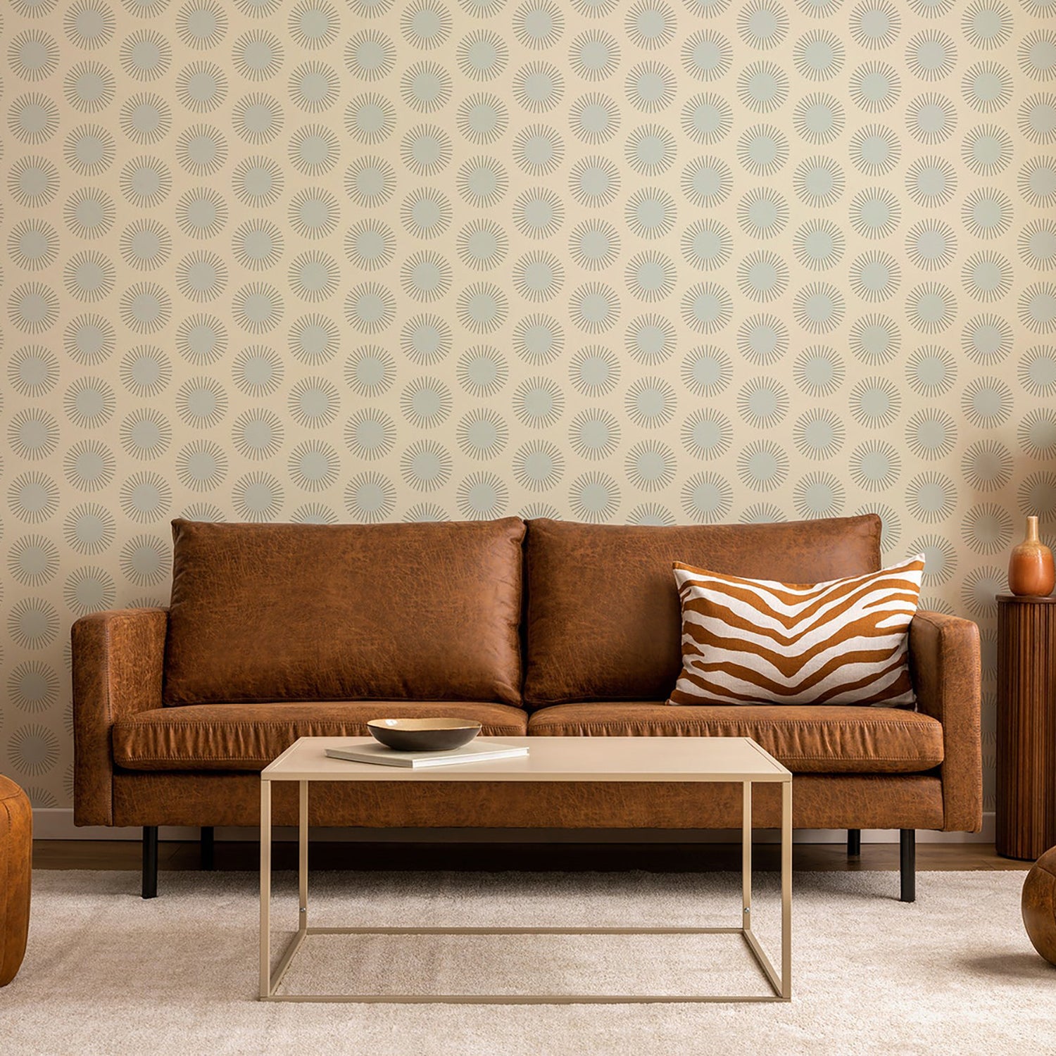 Mitchell Black Sunburst Wallpaper