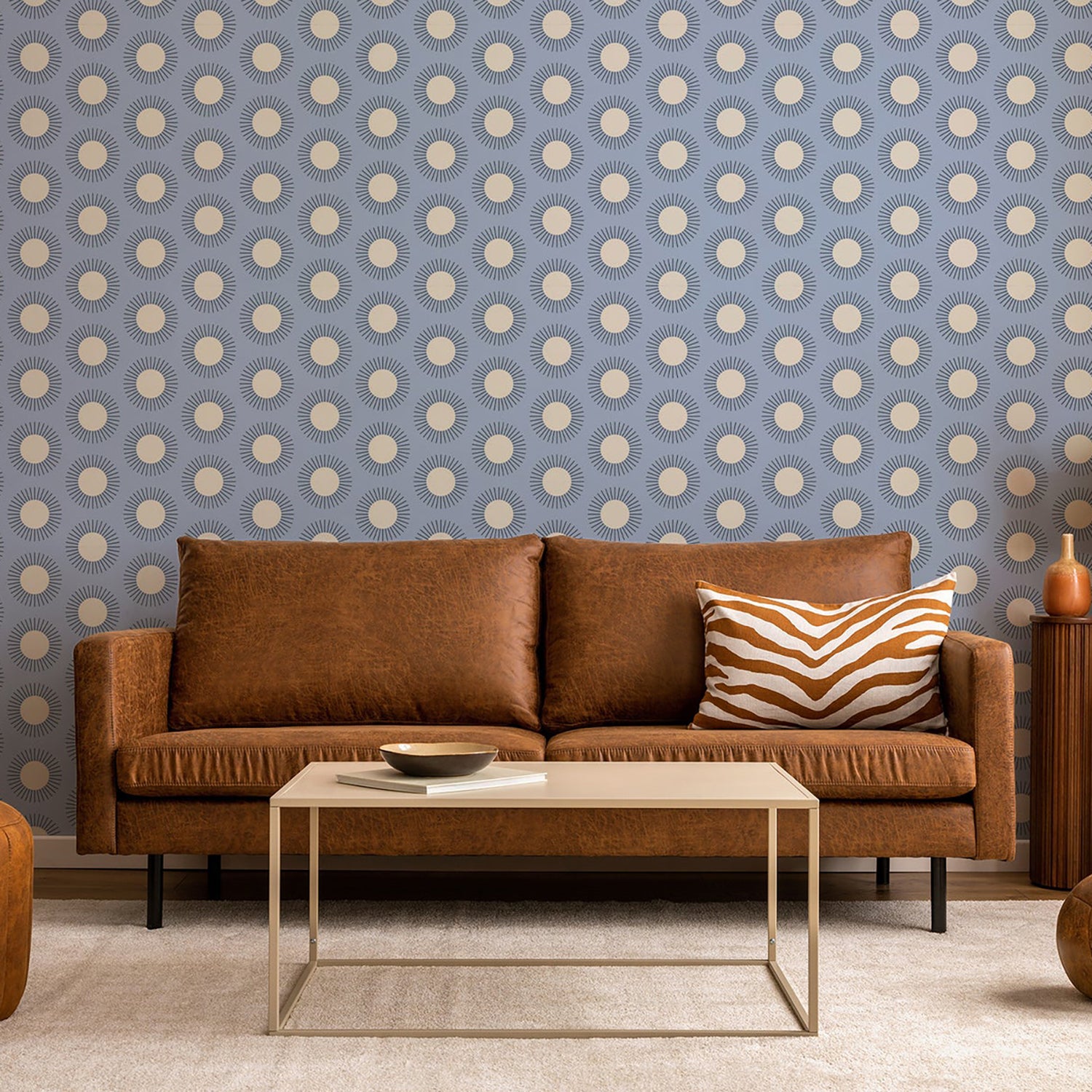 Mitchell Black Sunburst Wallpaper