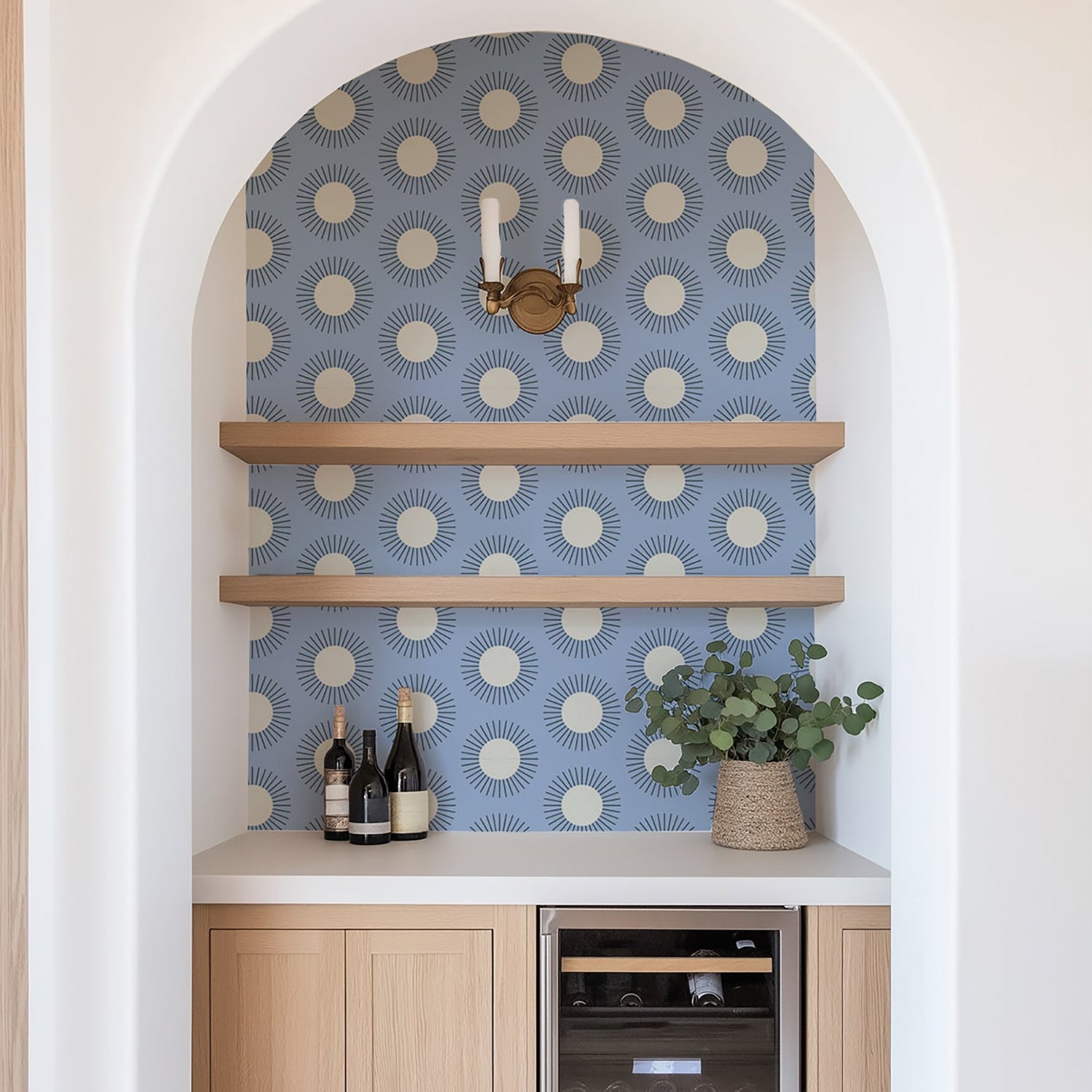 Mitchell Black Sunburst Wallpaper