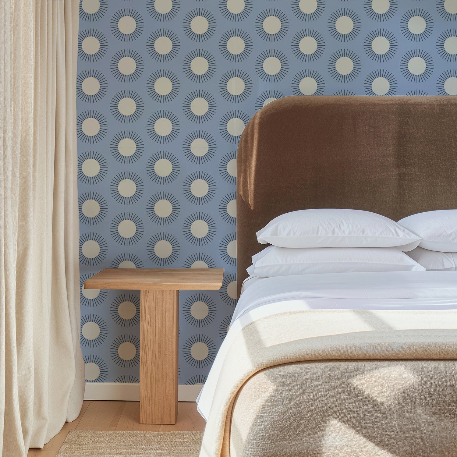 Mitchell Black Sunburst Wallpaper