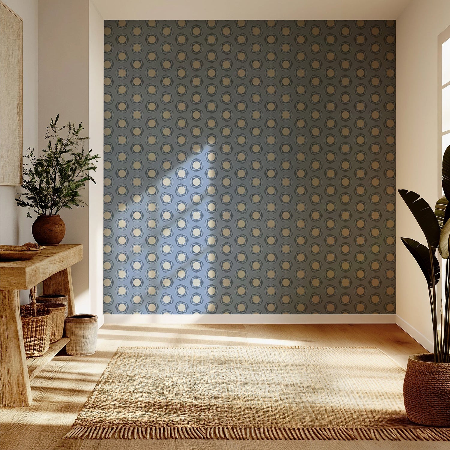 Mitchell Black Sunburst Wallpaper