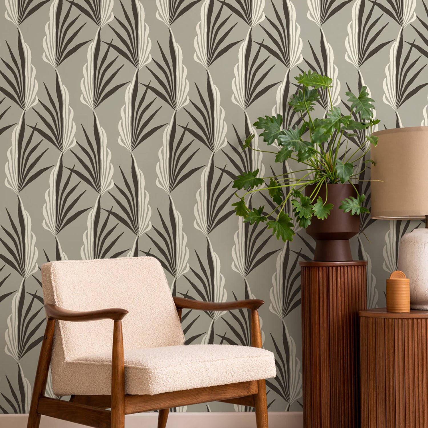areca palm wall Mitchell Black Areca Palm Wallpaper