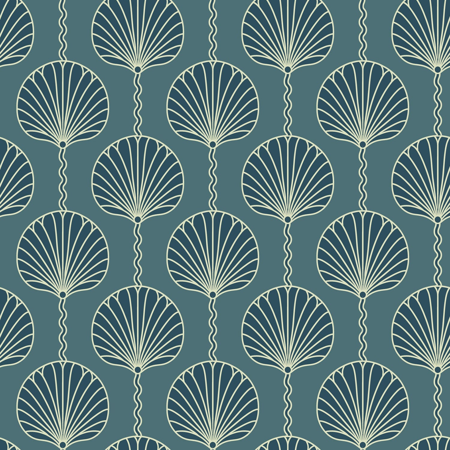 Mitchell Black Deco Lily Wallpaper