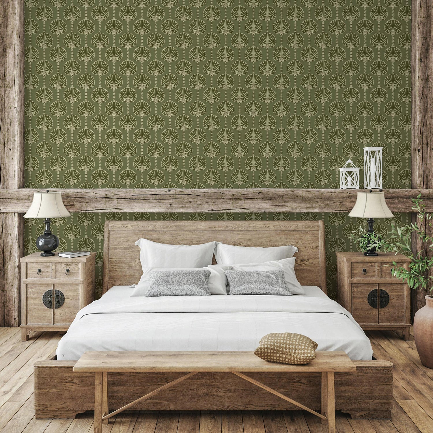 Mitchell Black Deco Lily Wallpaper