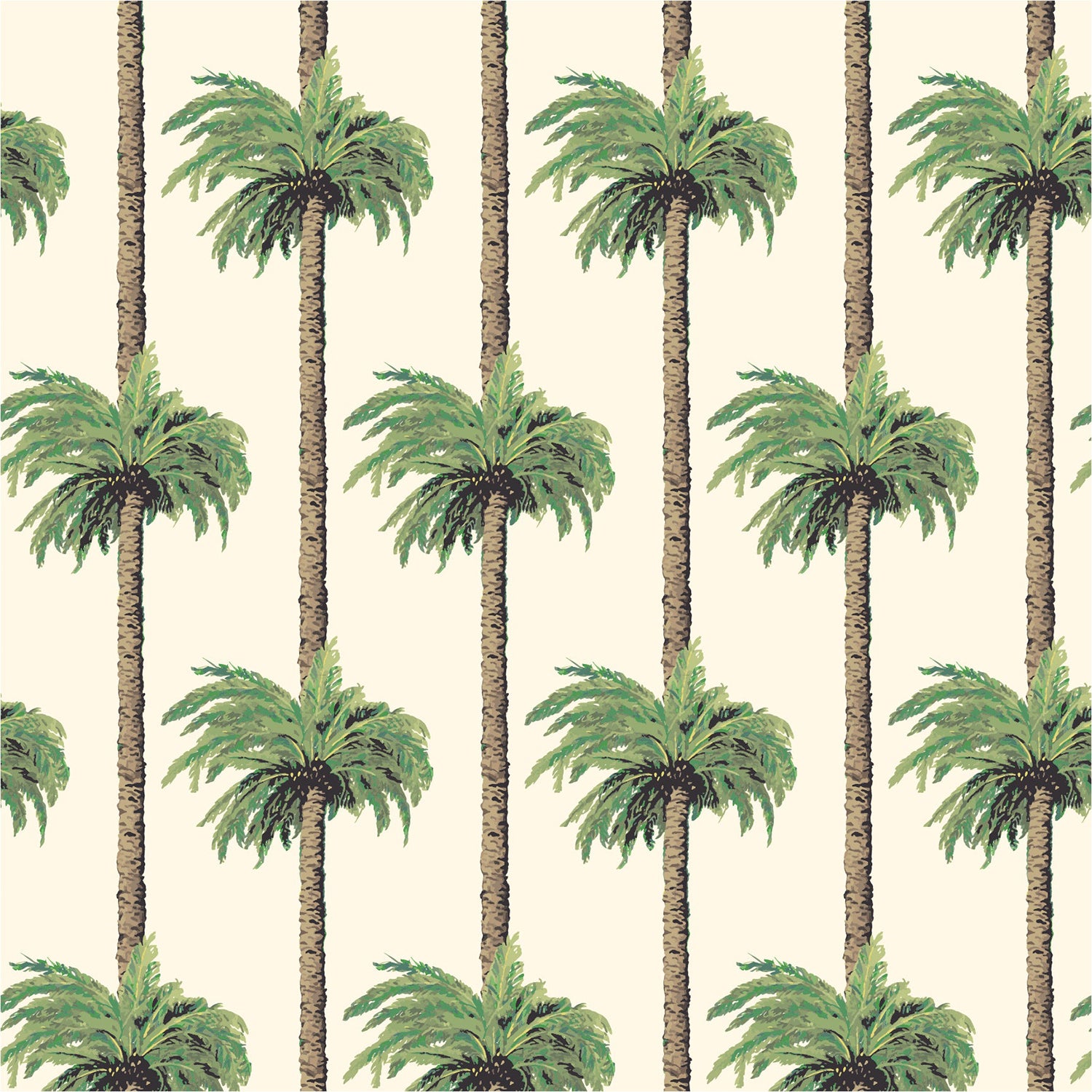 Mitchell Black Retro Tiki Palm Trees Wallpaper