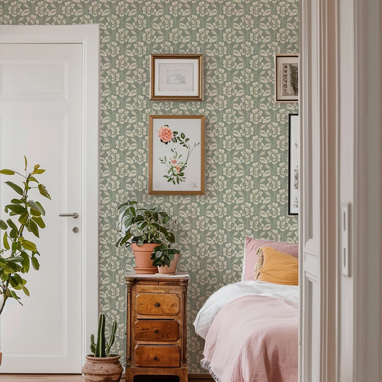 Mitchell Black Thorn & Blossom Wallpaper