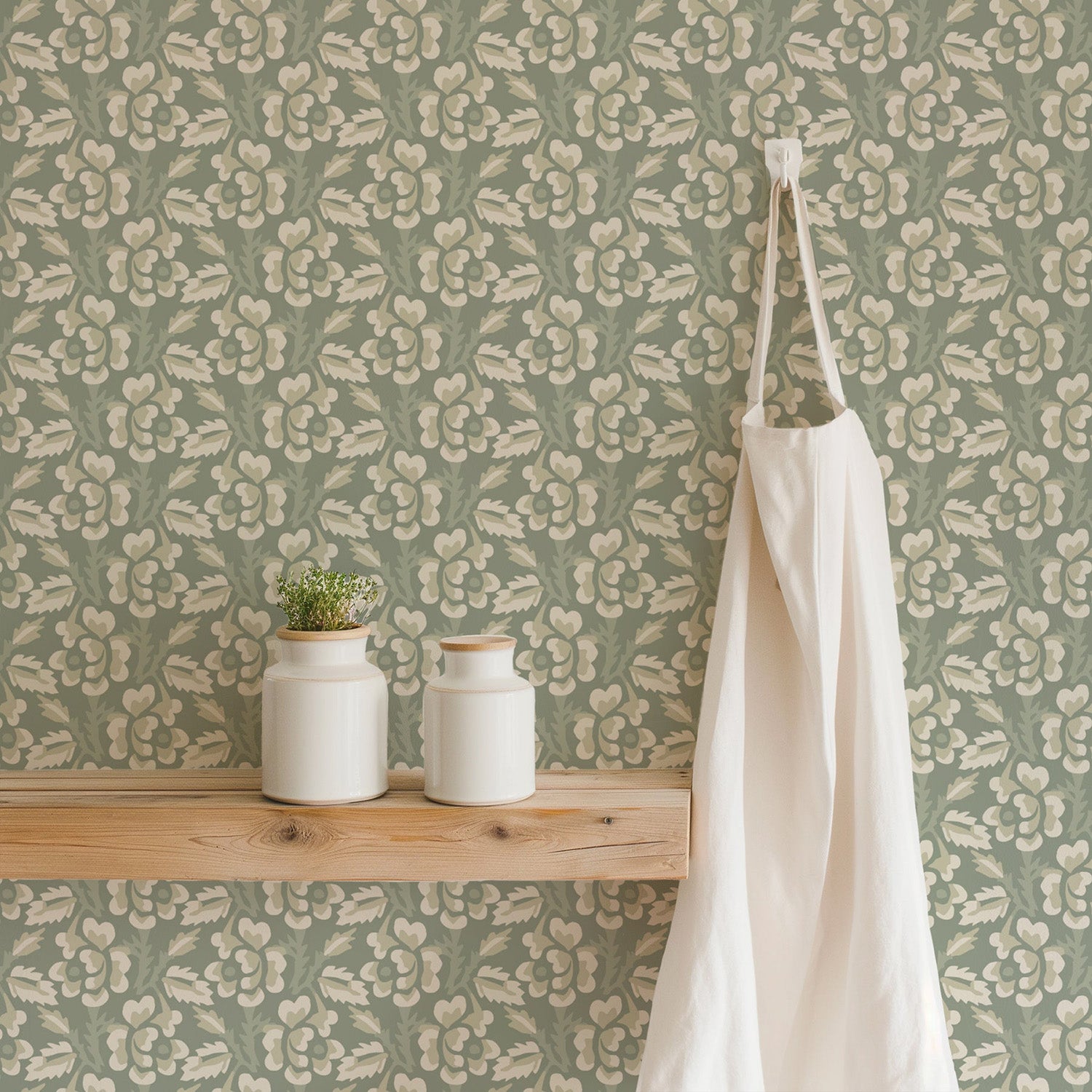 Mitchell Black Thorn & Blossom Wallpaper