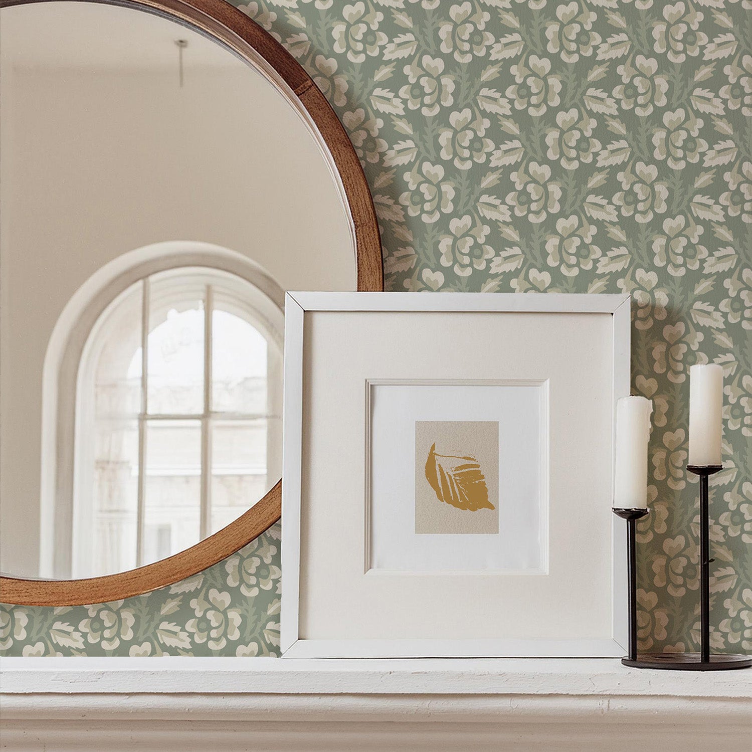 Mitchell Black Thorn & Blossom Wallpaper