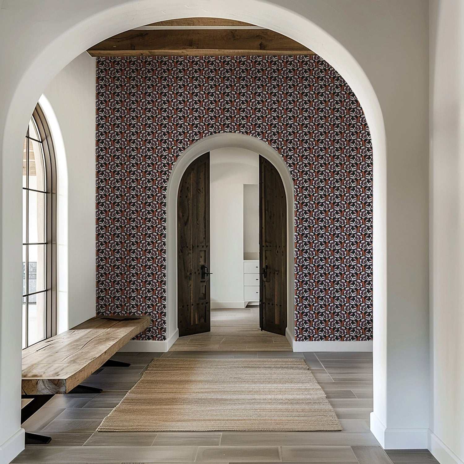 Mitchell Black Thorn & Blossom Wallpaper