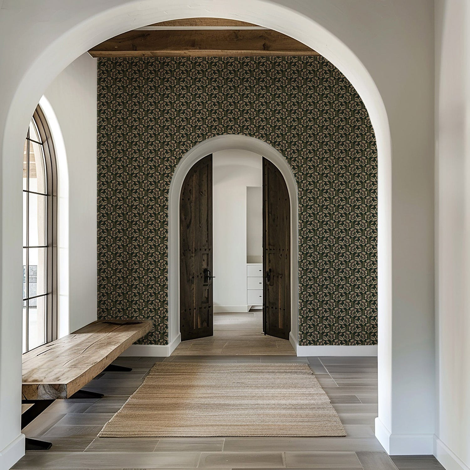 Mitchell Black Thorn & Blossom Wallpaper