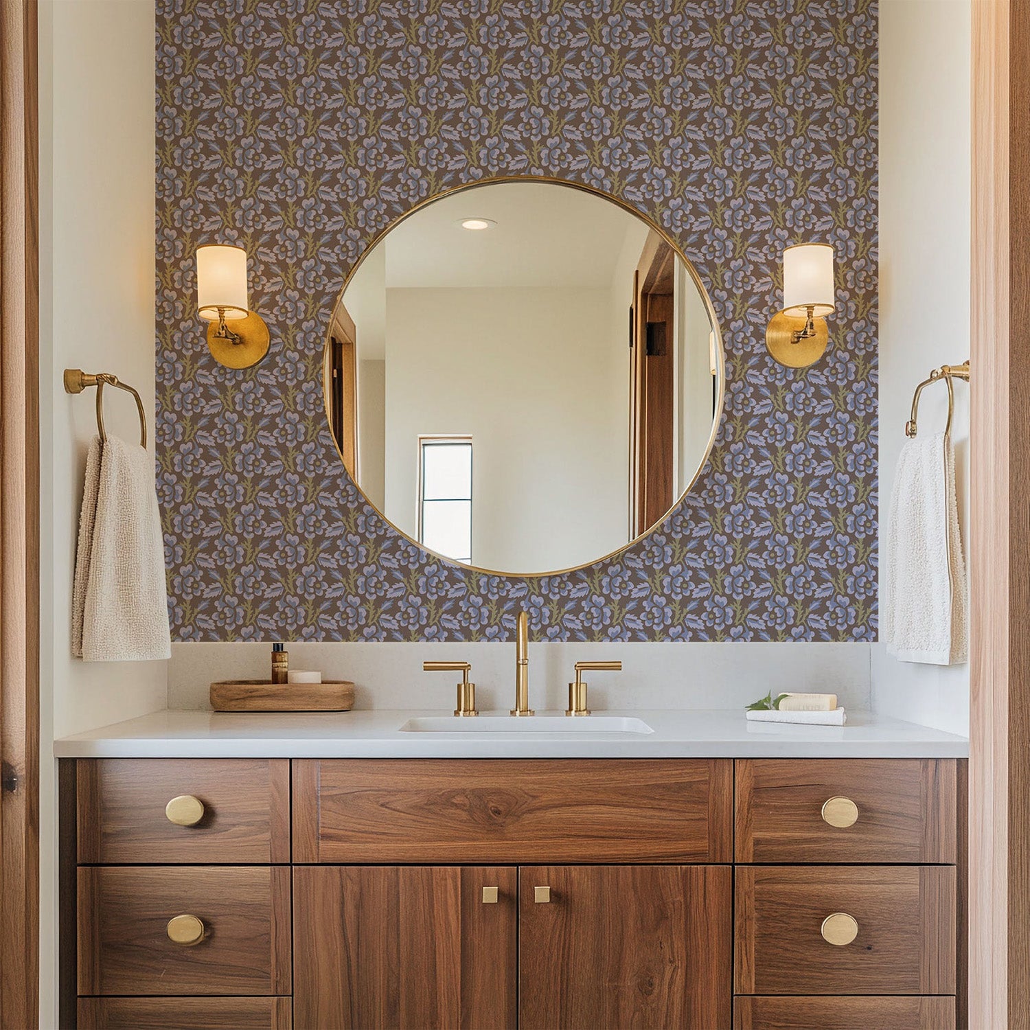 Mitchell Black Thorn & Blossom Wallpaper