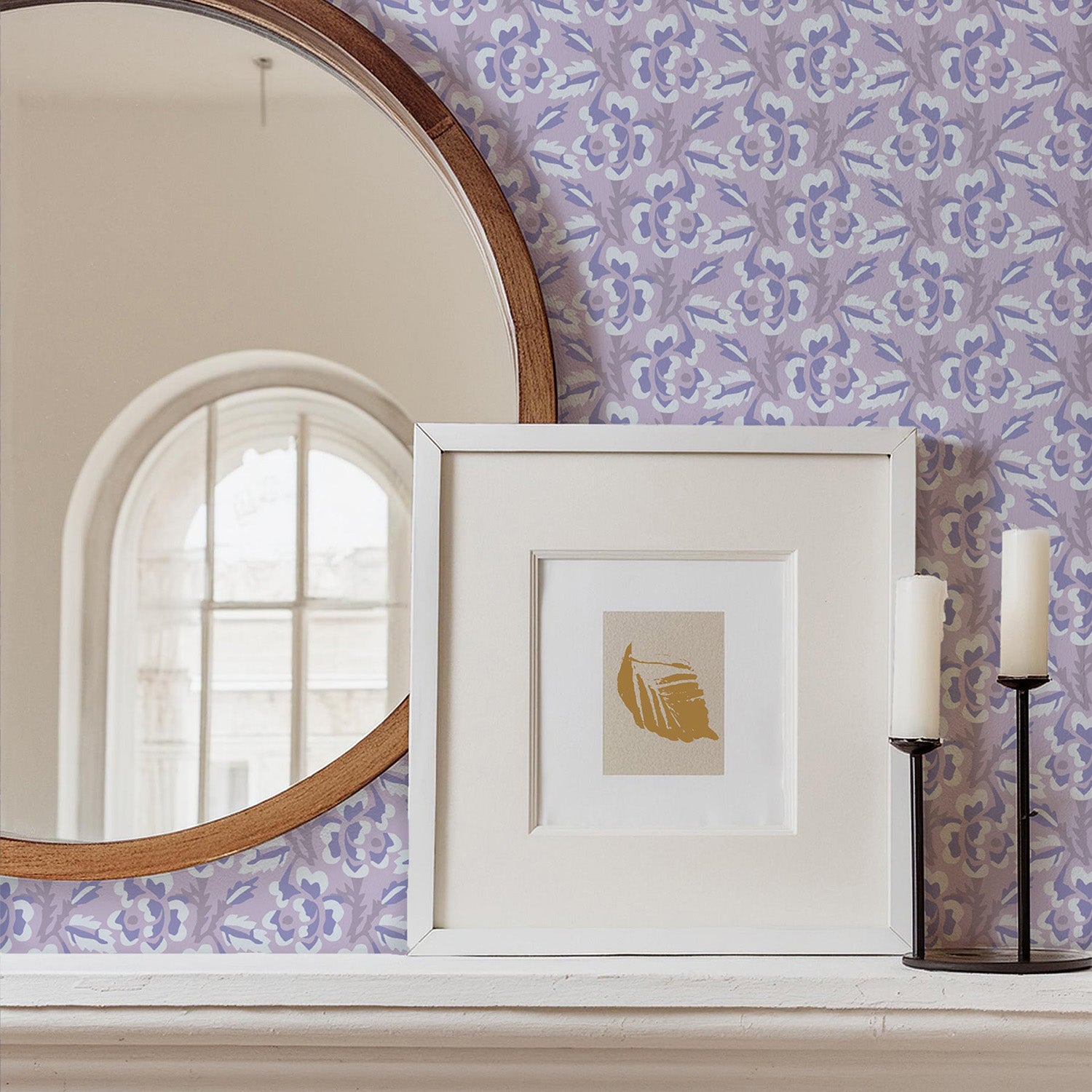 Mitchell Black Thorn & Blossom Wallpaper