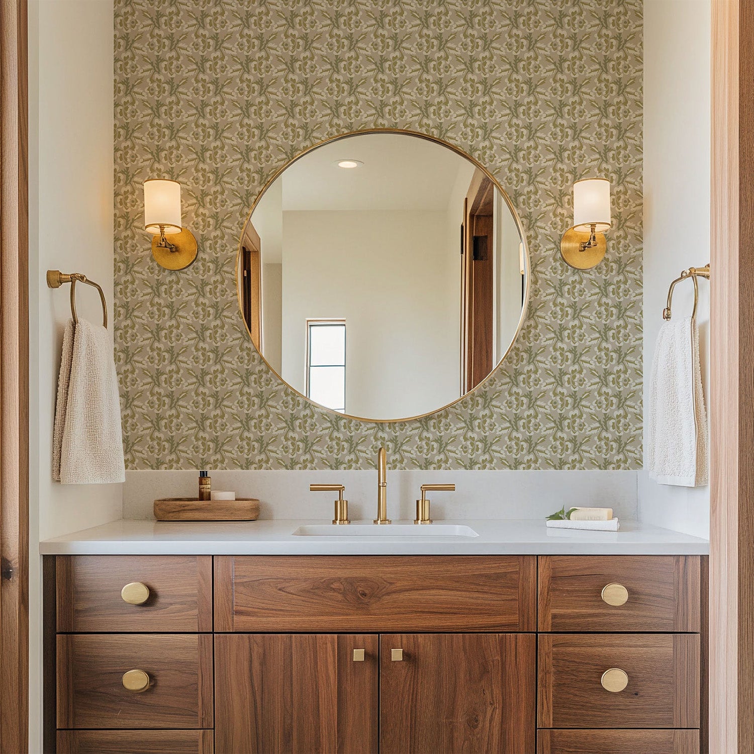 Mitchell Black Thorn & Blossom Wallpaper