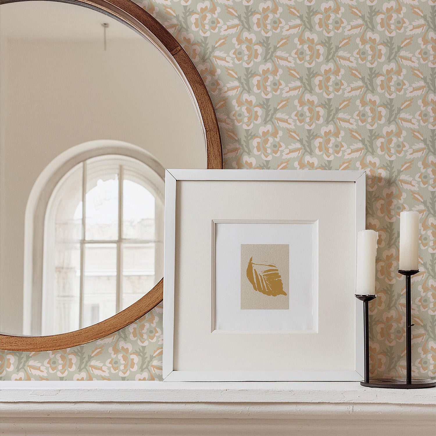 Mitchell Black Thorn & Blossom Wallpaper