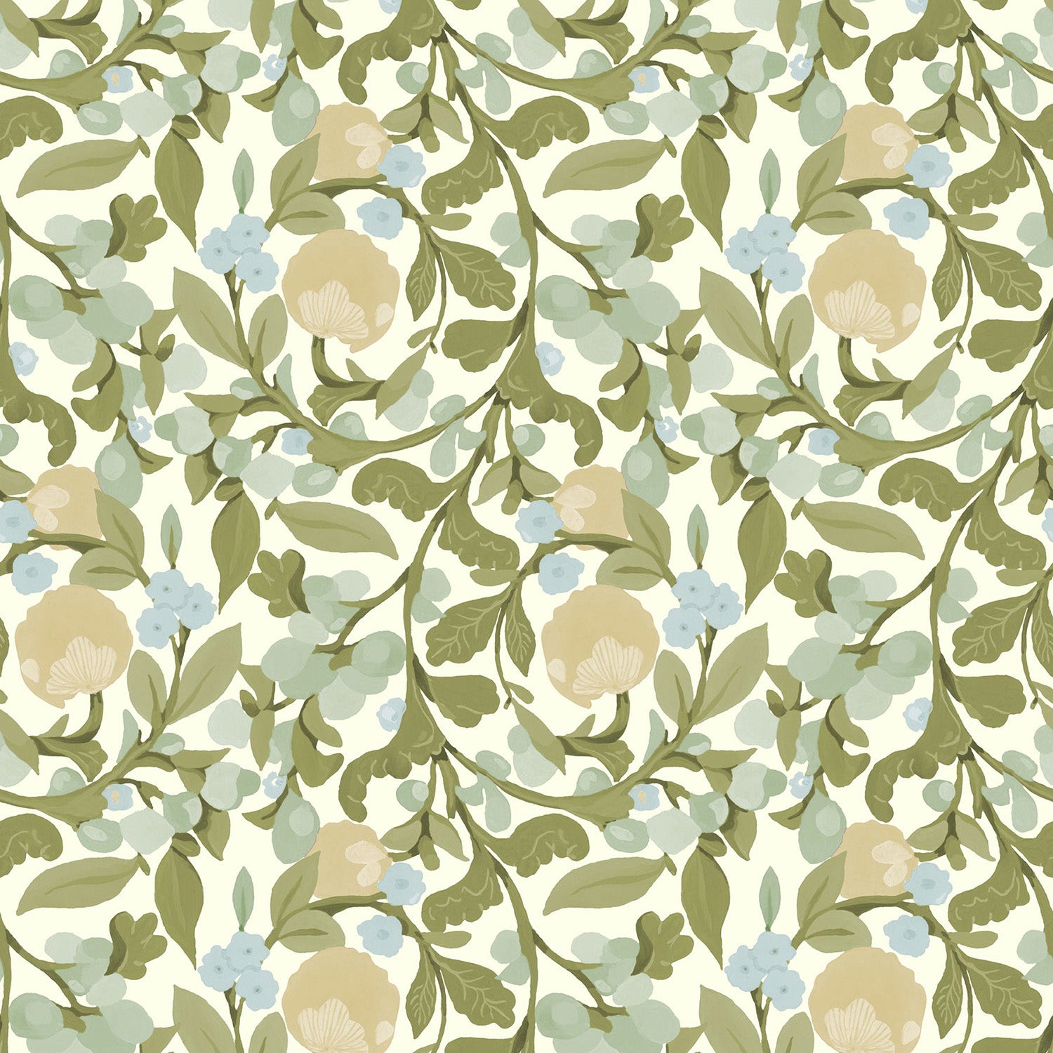 Mitchell Black Budding Grove Wallpaper