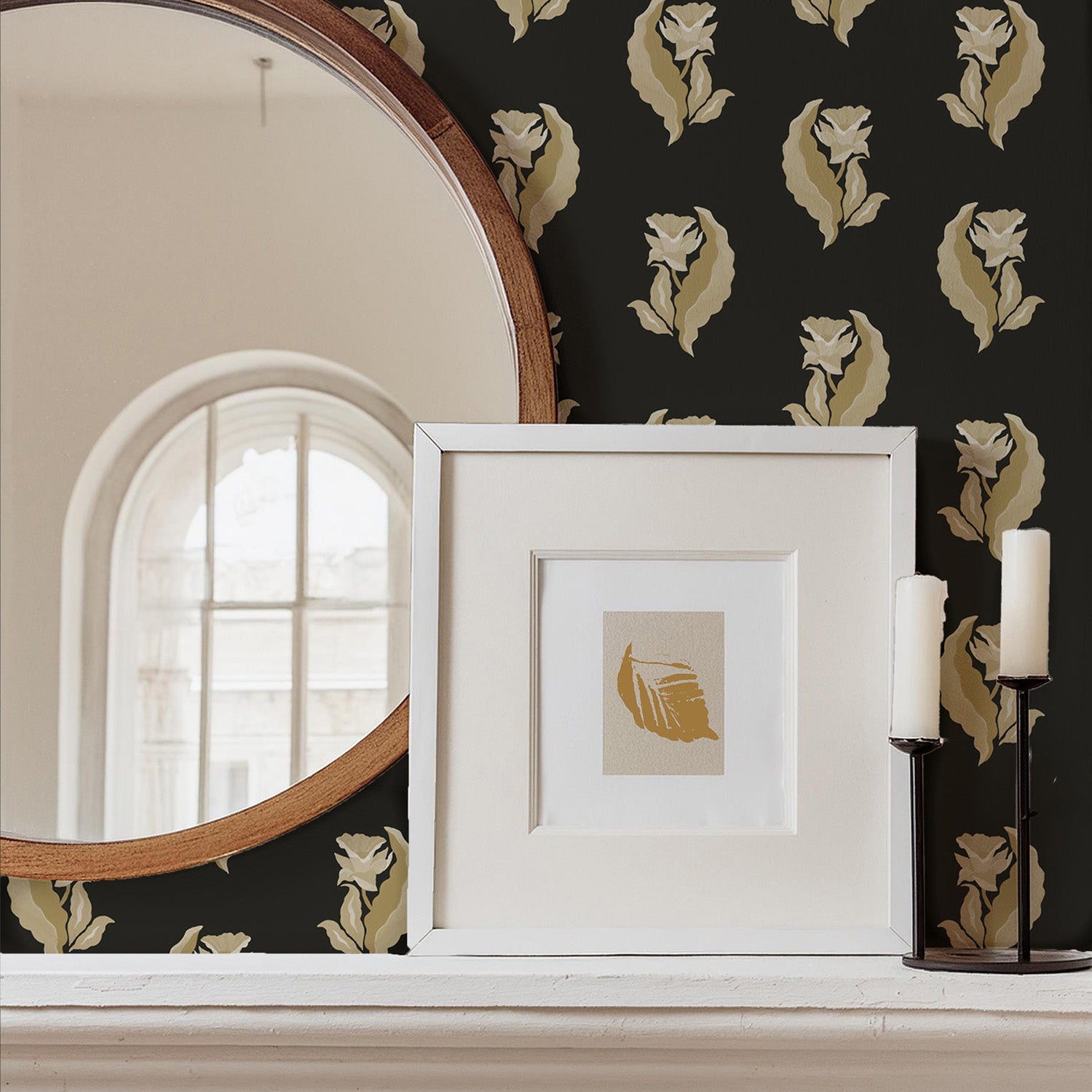 Mitchell Black Morning Glory Wallpaper