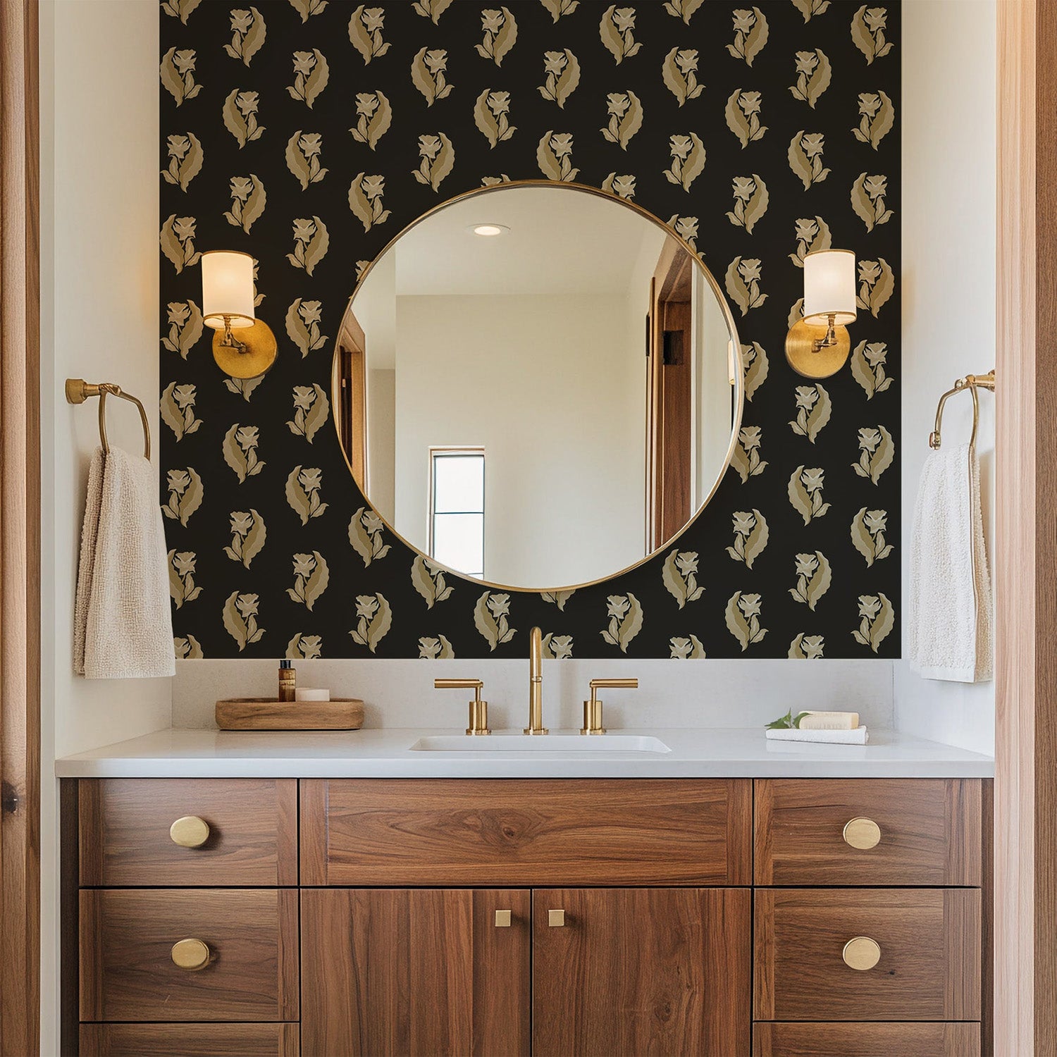 Mitchell Black Morning Glory Wallpaper