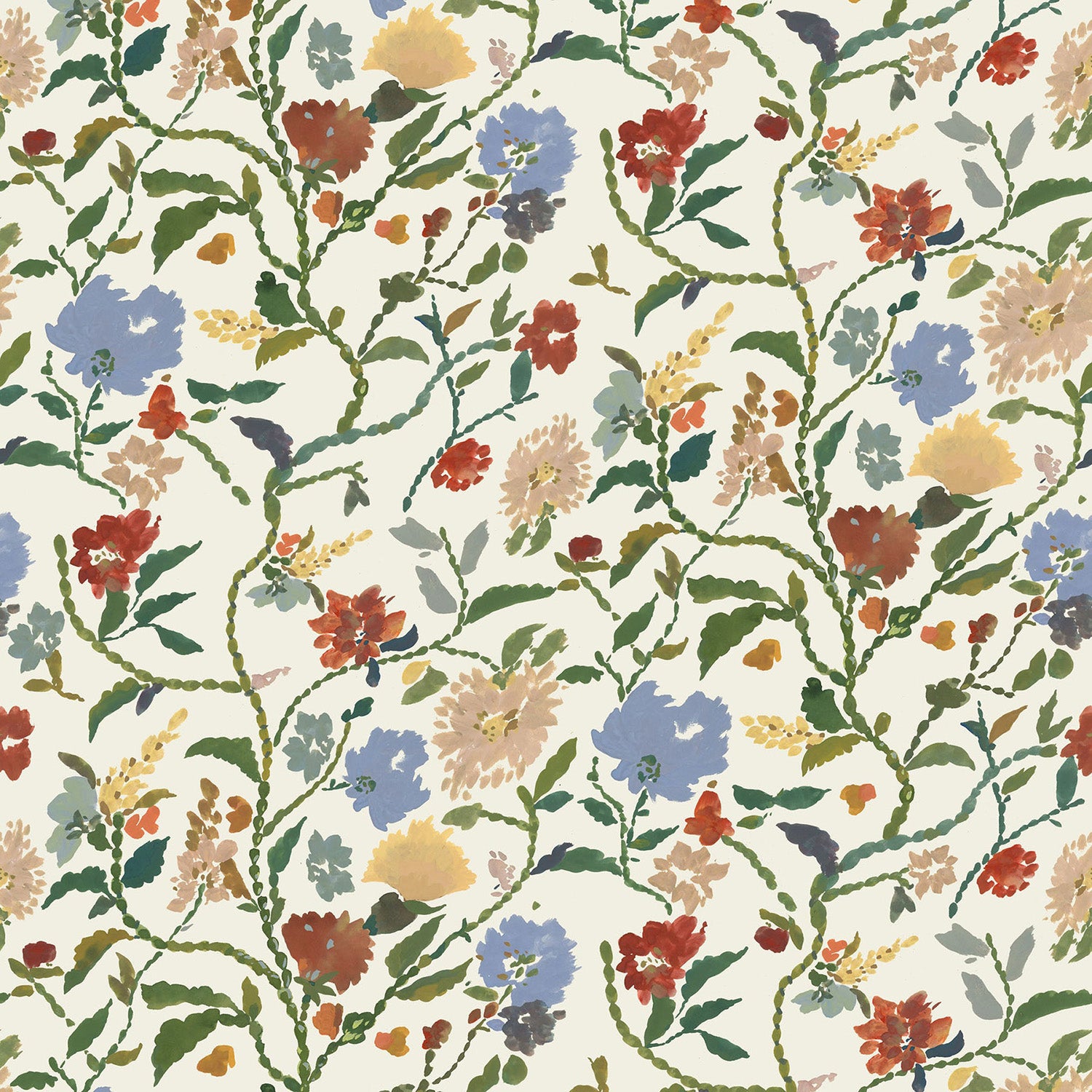 Mitchell Black Painted Flower Patch Wallpaper
