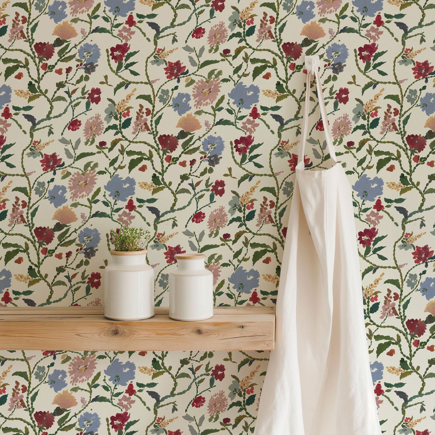 Mitchell Black Painted Flower Patch Wallpaper