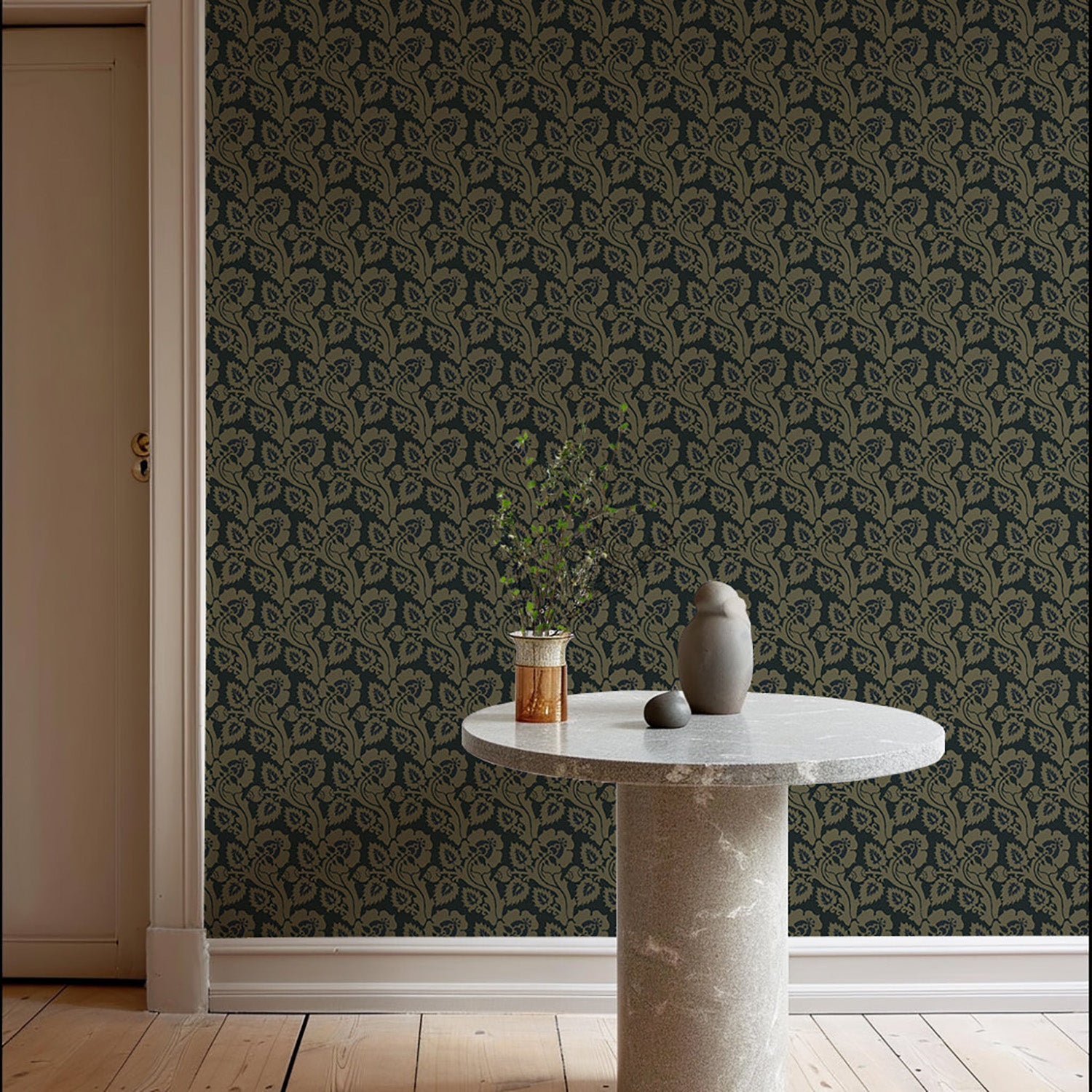 Mitchell Black Paisley Briar Wallpaper